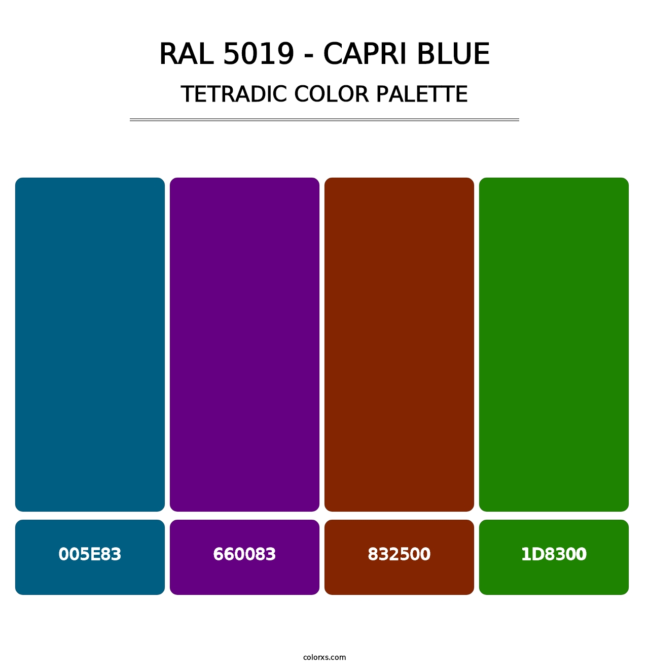 RAL 5019 - Capri Blue - Tetradic Color Palette