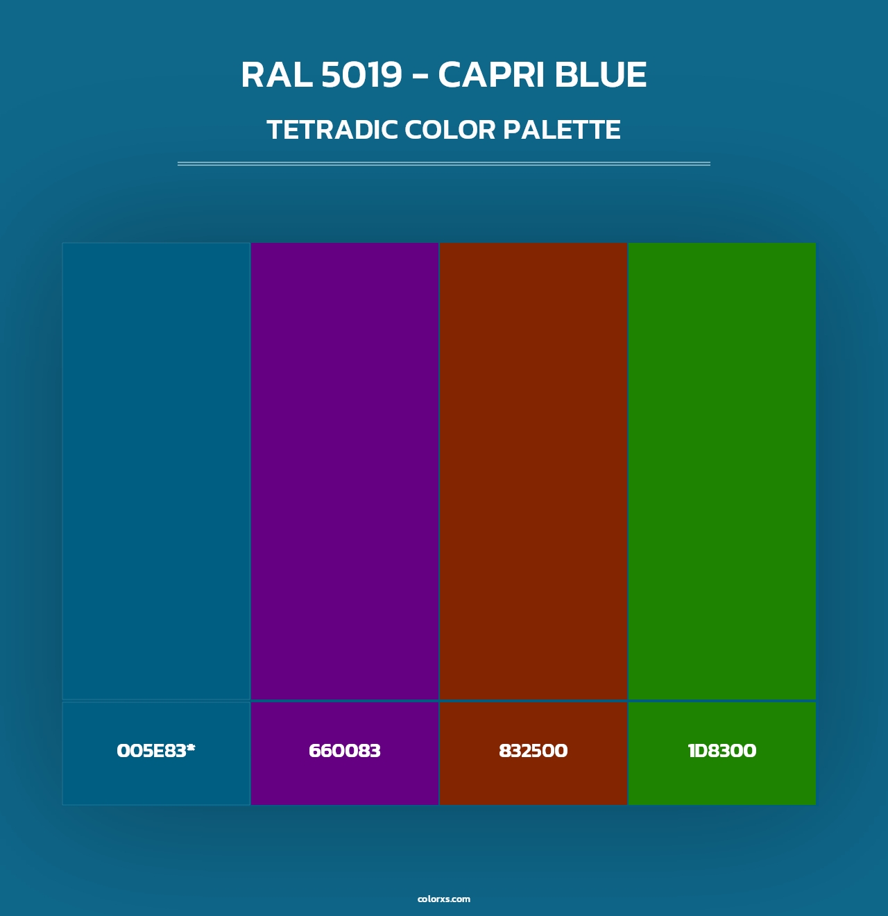 RAL 5019 - Capri Blue - Tetradic Color Palette