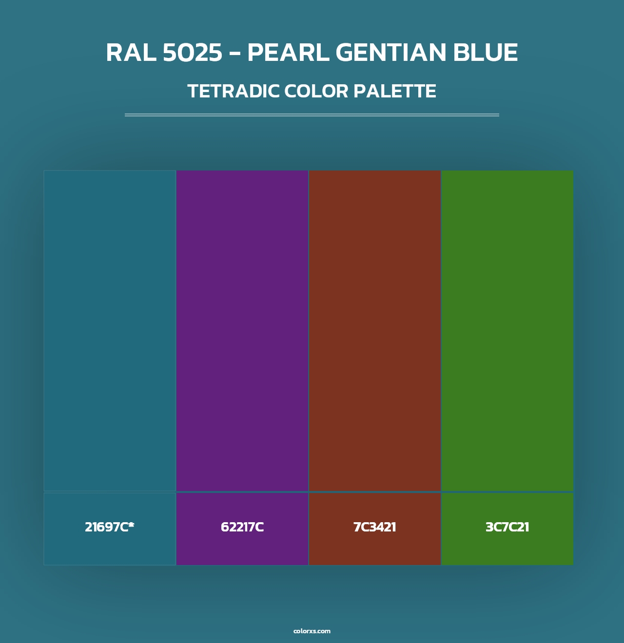 RAL 5025 - Pearl Gentian Blue - Tetradic Color Palette