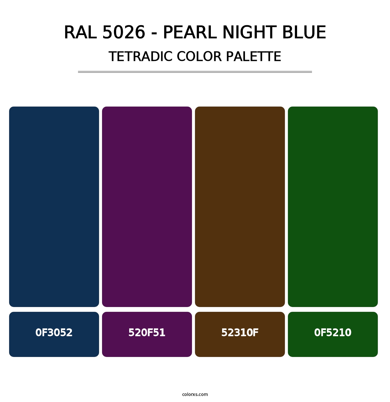 RAL 5026 - Pearl Night Blue - Tetradic Color Palette