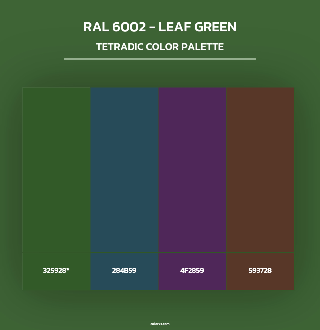 RAL 6002 - Leaf Green - Tetradic Color Palette