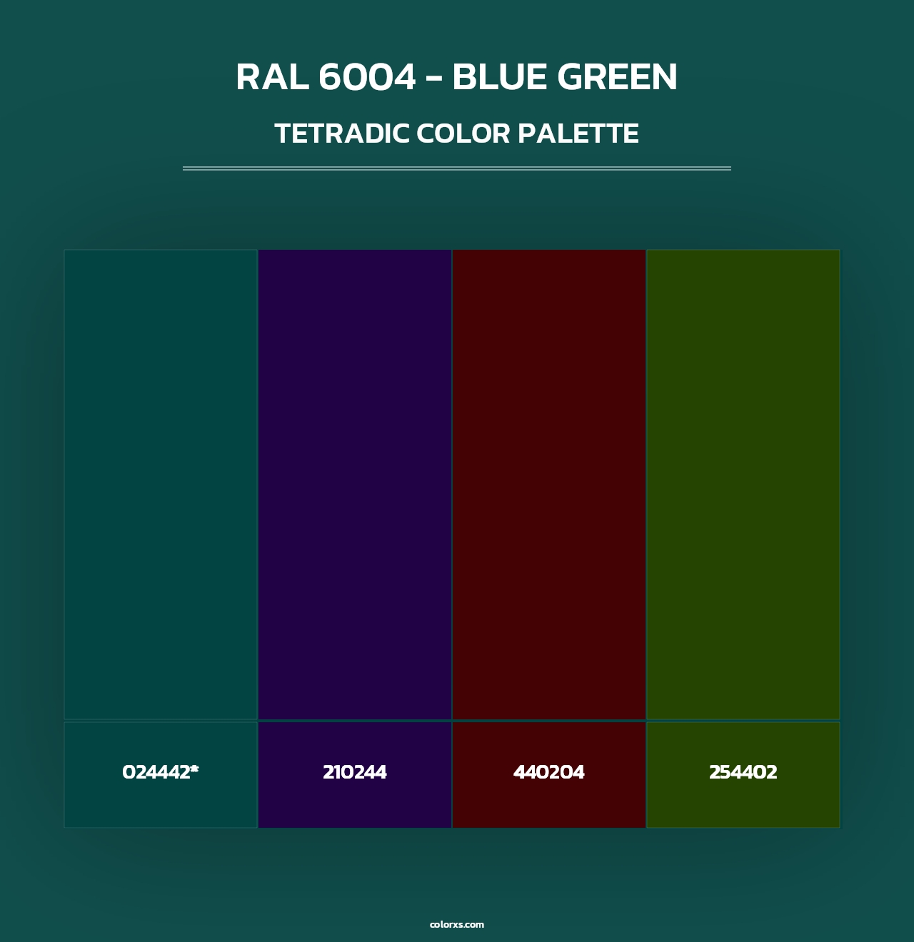 RAL 6004 - Blue Green - Tetradic Color Palette