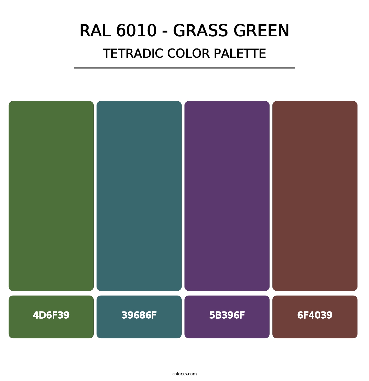 RAL 6010 - Grass Green - Tetradic Color Palette