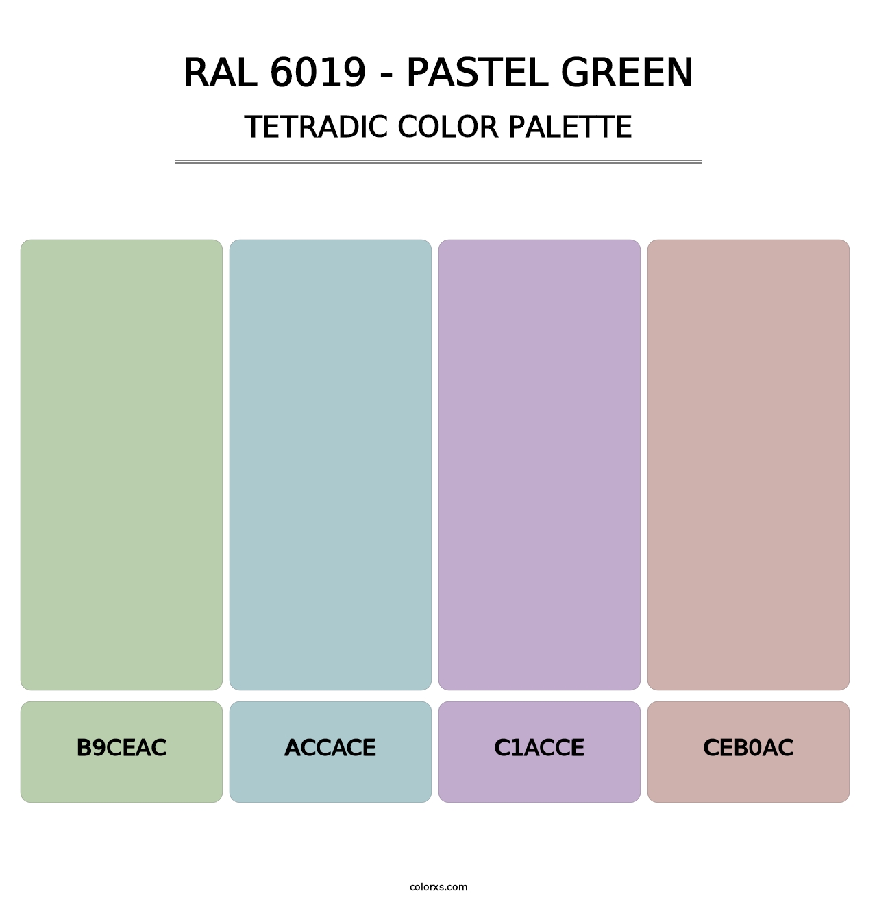 RAL 6019 - Pastel Green - Tetradic Color Palette