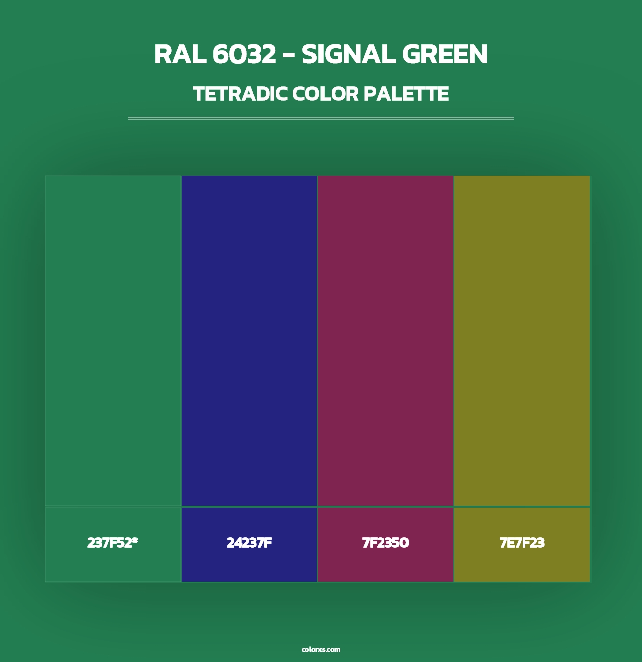 RAL 6032 - Signal Green - Tetradic Color Palette