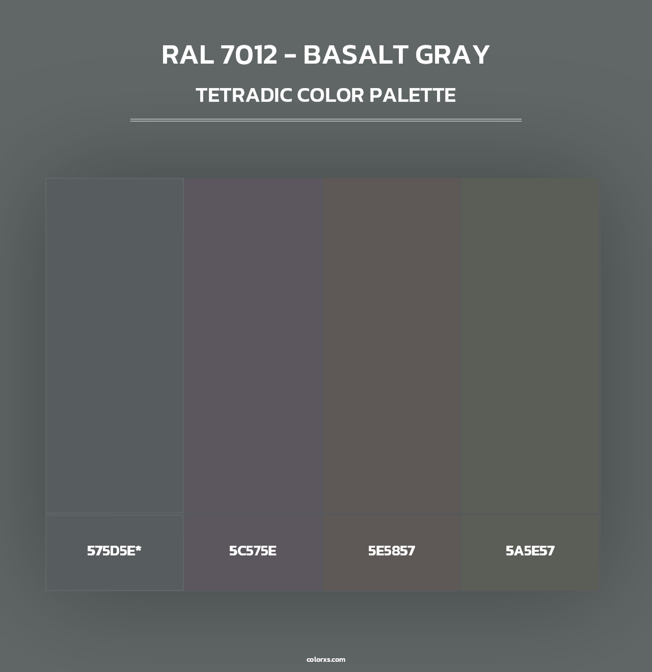 RAL 7012 - Basalt Gray - Tetradic Color Palette