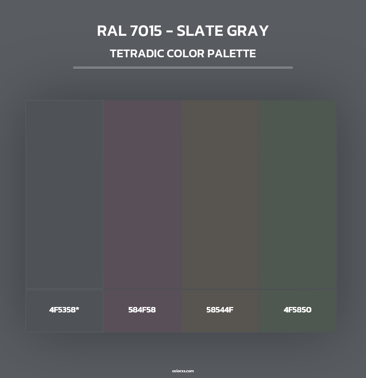 RAL 7015 - Slate Gray - Tetradic Color Palette