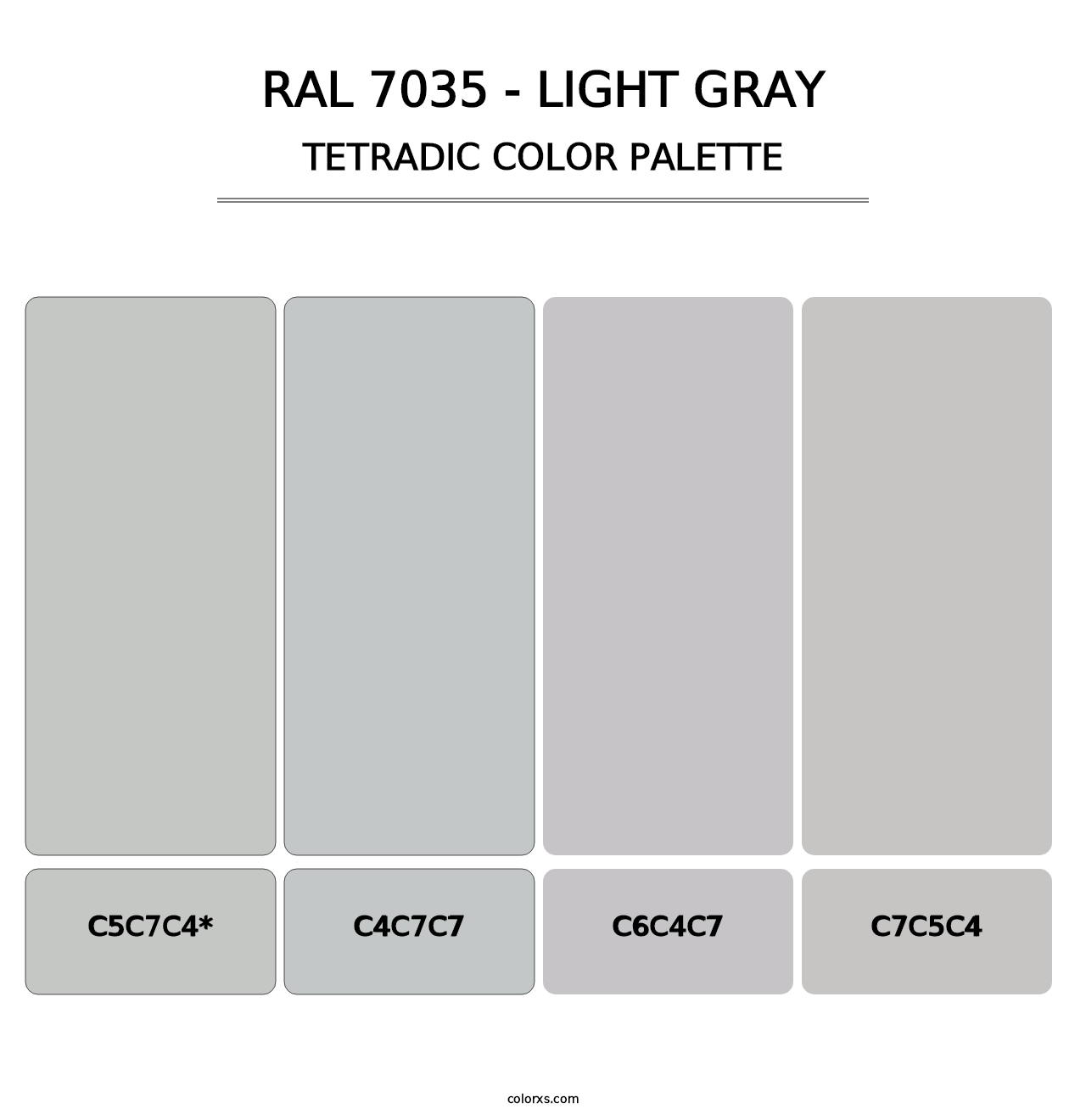 RAL 7035 - Light Gray - Tetradic Color Palette