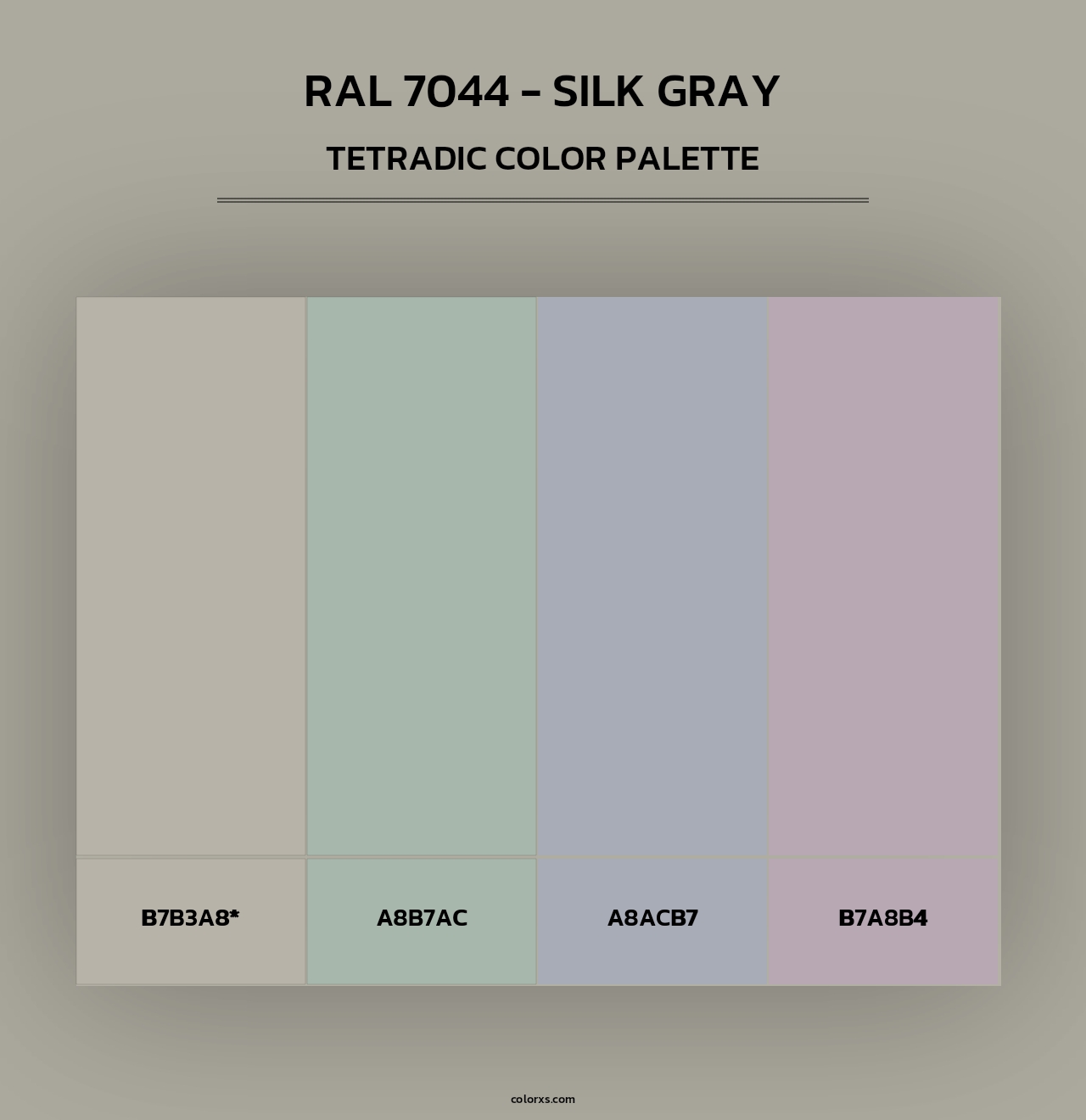 RAL 7044 - Silk Gray - Tetradic Color Palette