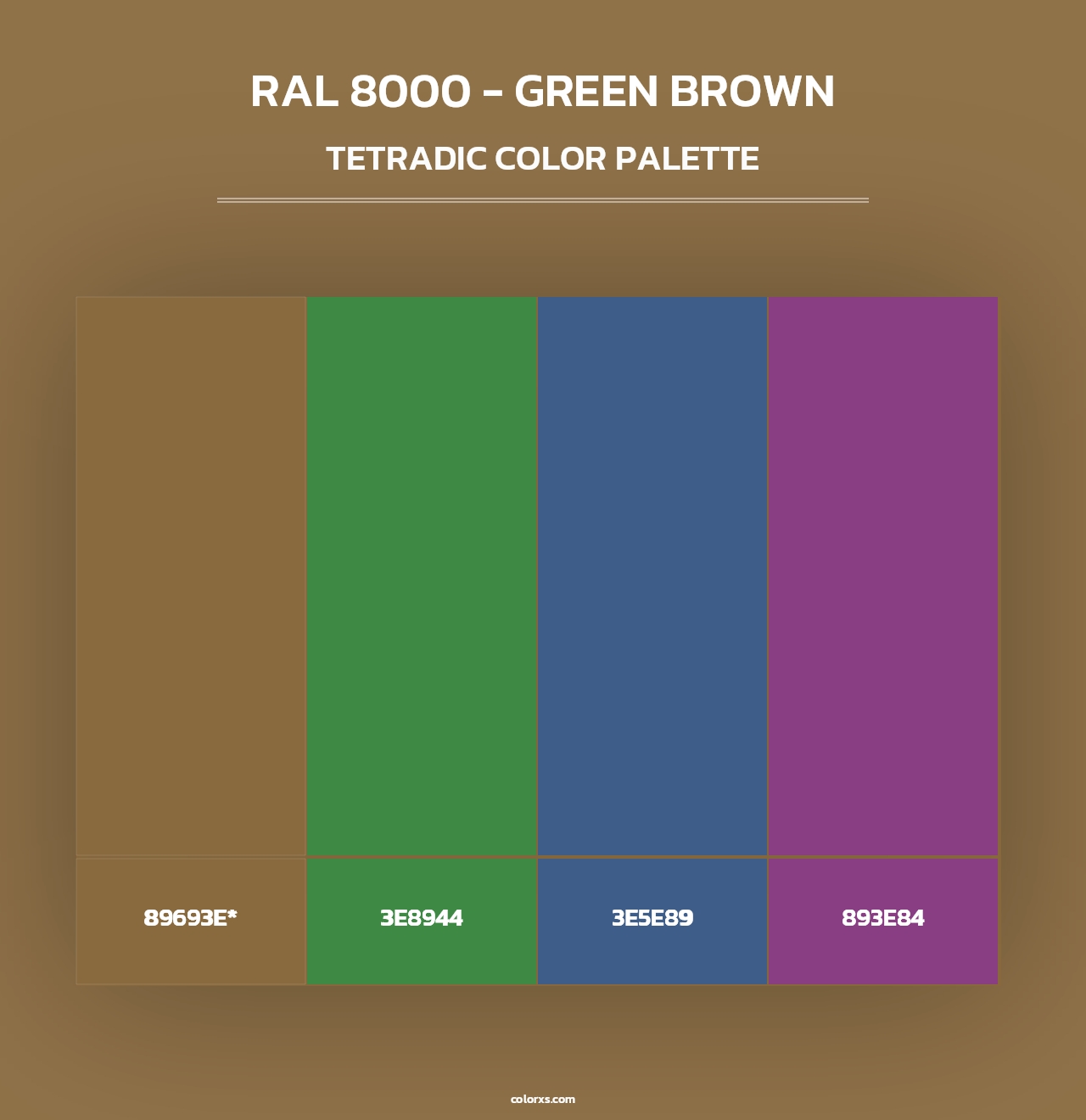 RAL 8000 - Green Brown - Tetradic Color Palette