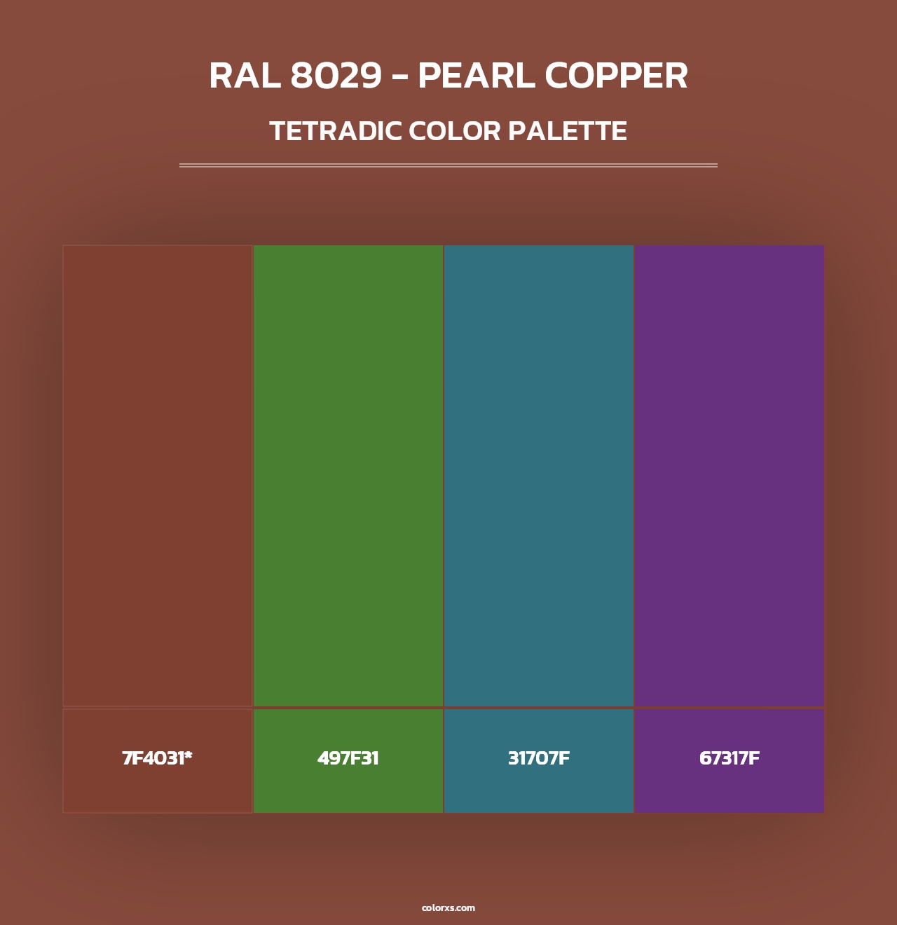RAL 8029 - Pearl Copper - Tetradic Color Palette