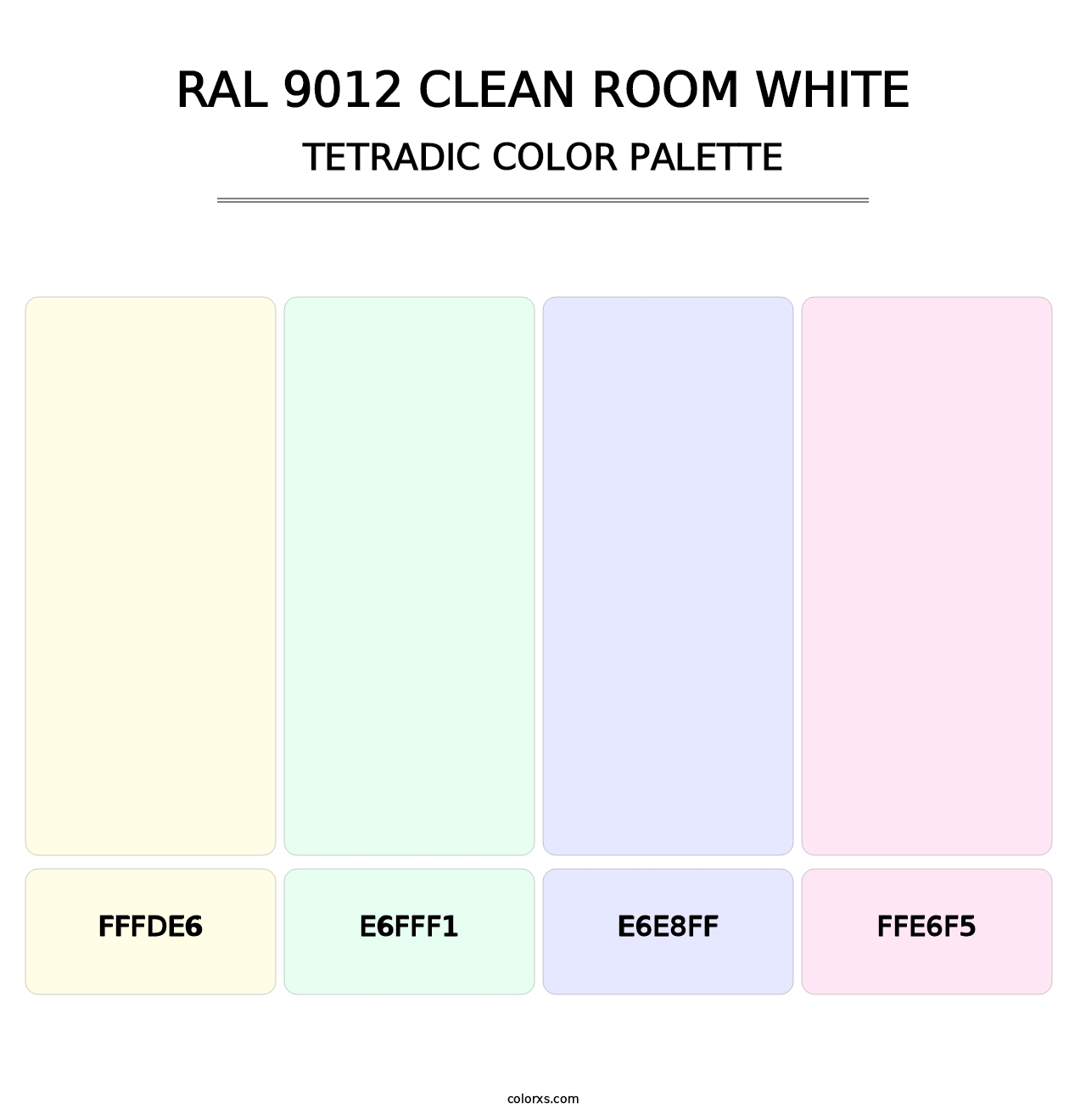 RAL 9012 Clean Room White - Tetradic Color Palette
