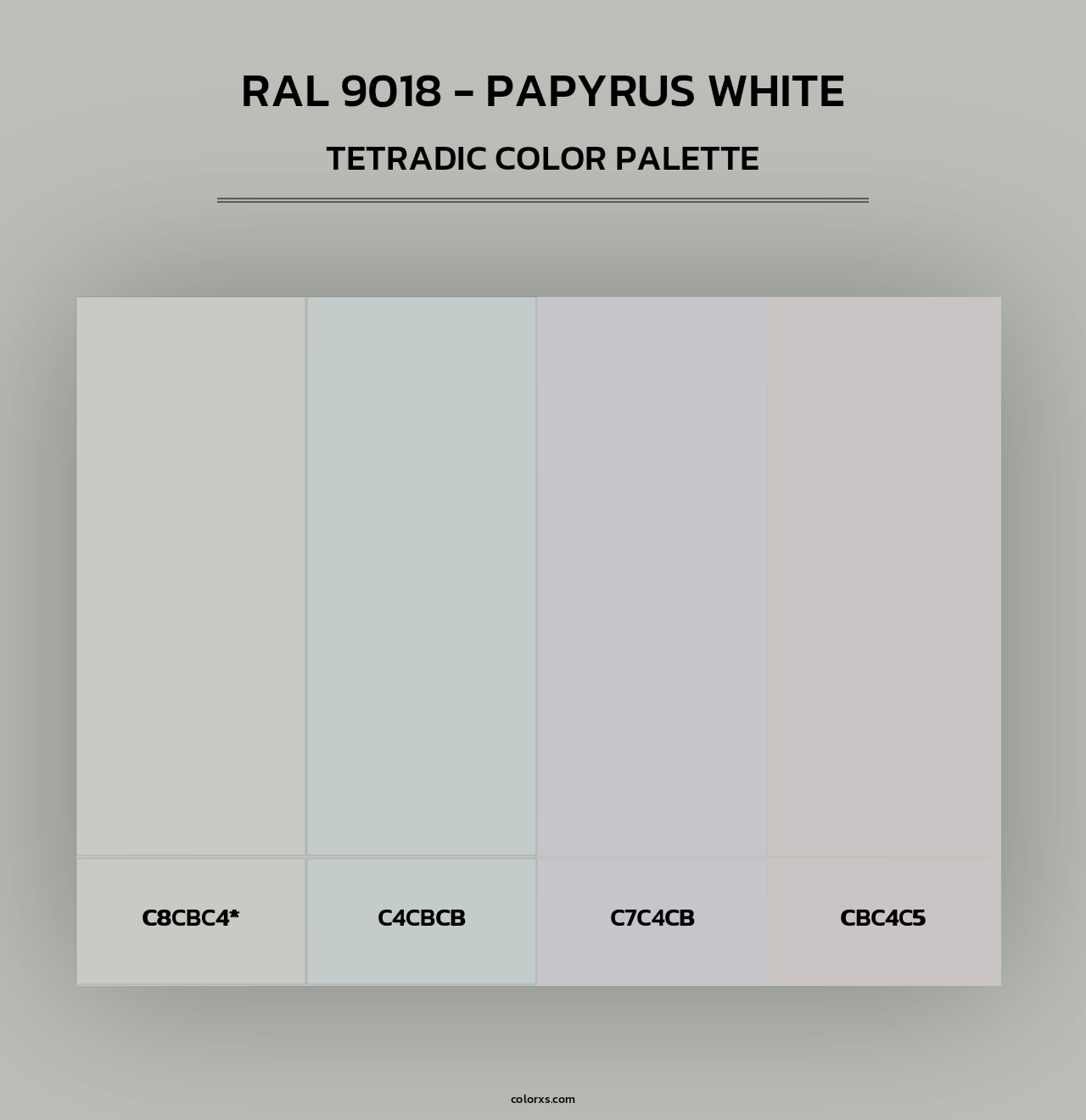 RAL 9018 - Papyrus White - Tetradic Color Palette