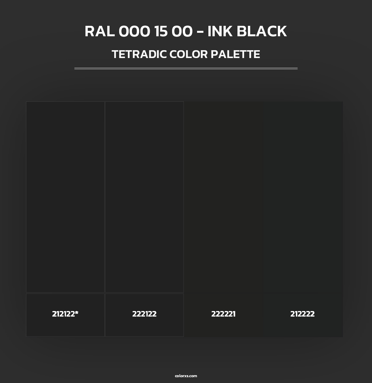 RAL 000 15 00 - Ink Black - Tetradic Color Palette