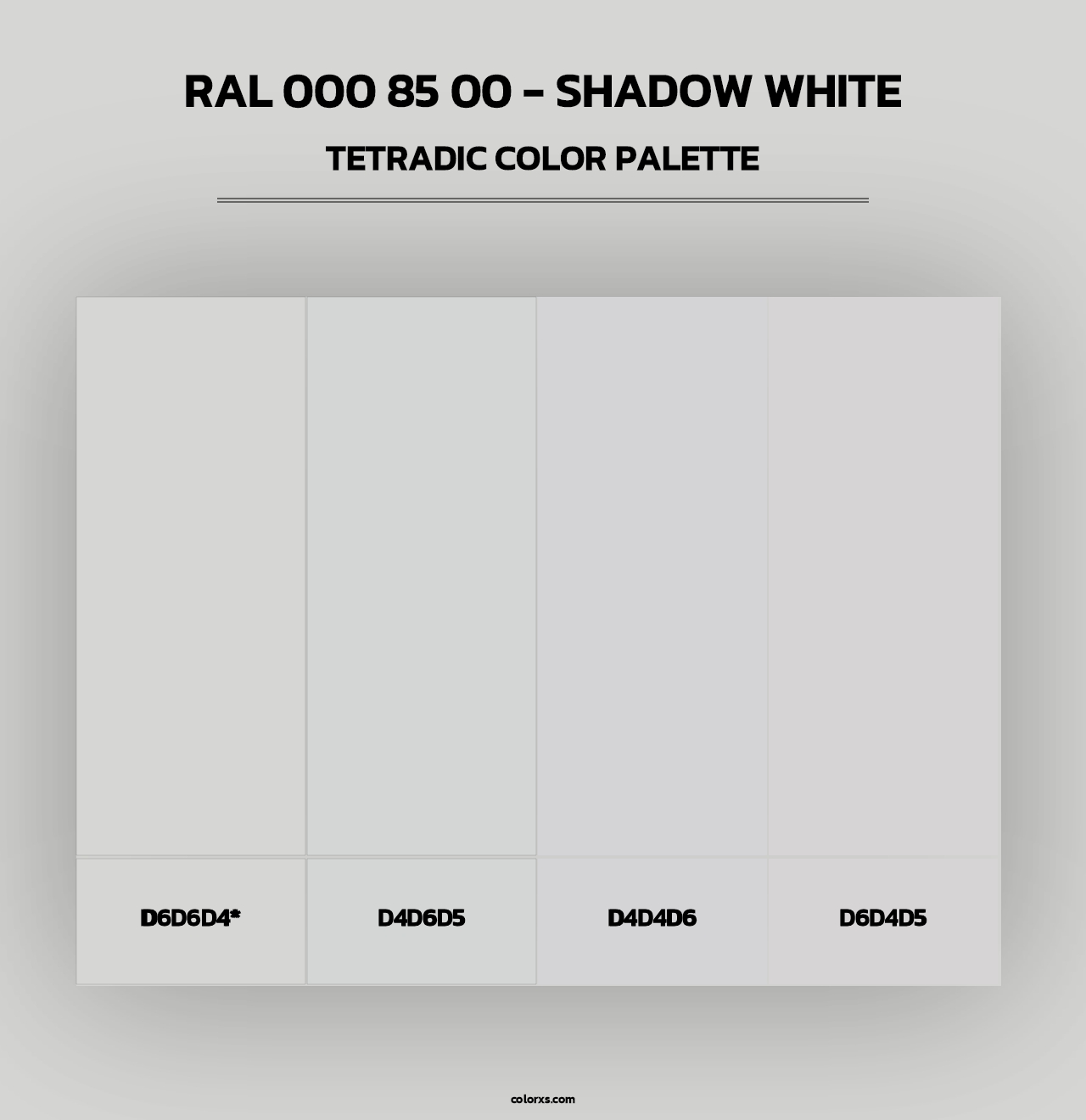 RAL 000 85 00 - Shadow White - Tetradic Color Palette