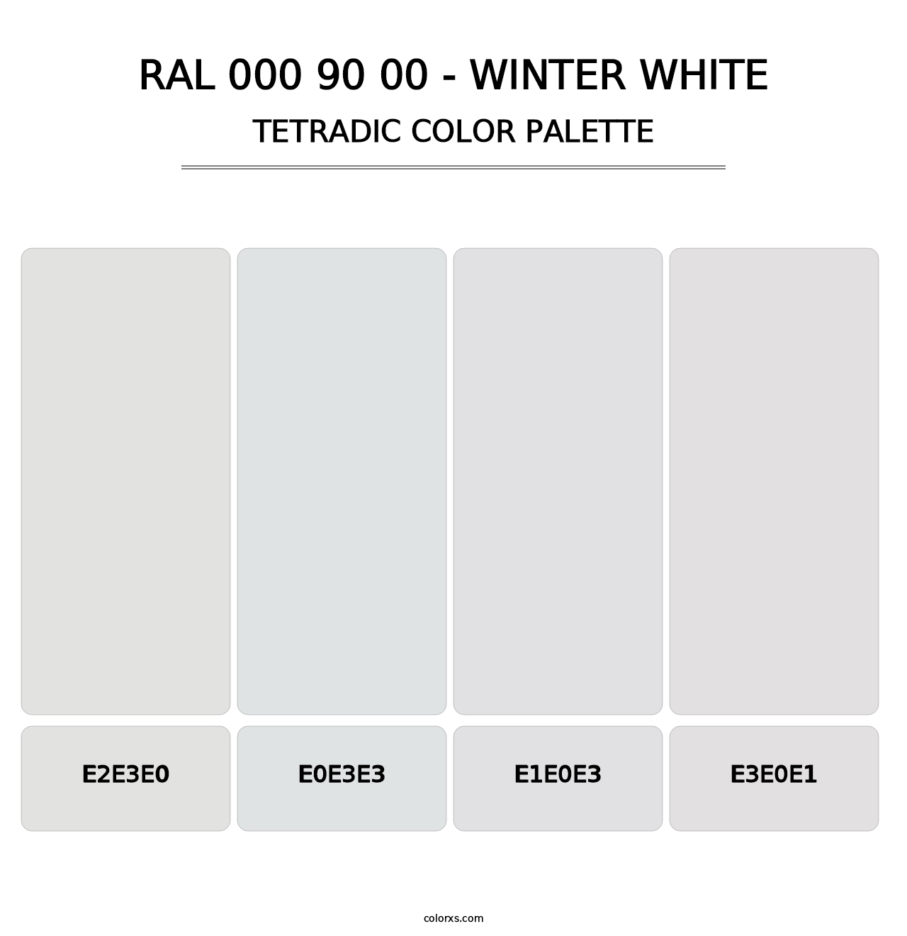 RAL 000 90 00 - Winter White - Tetradic Color Palette