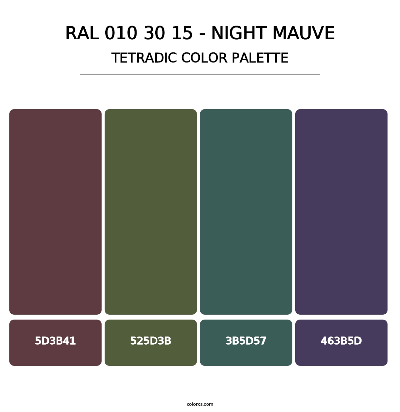 RAL 010 30 15 - Night Mauve - Tetradic Color Palette