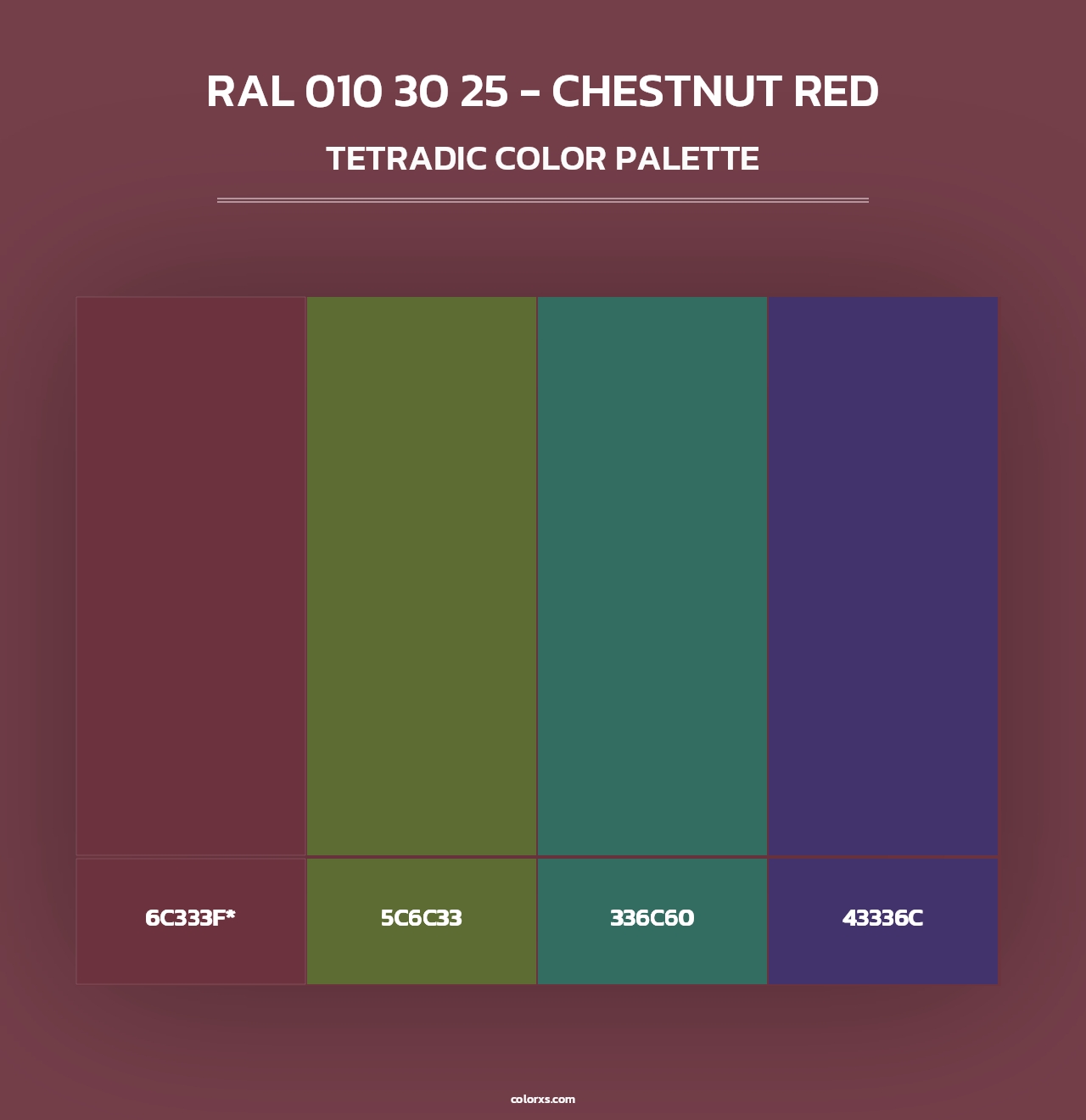 RAL 010 30 25 - Chestnut Red - Tetradic Color Palette
