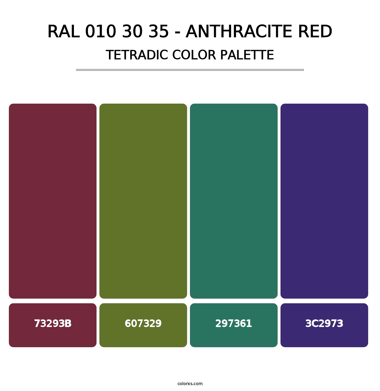 RAL 010 30 35 - Anthracite Red - Tetradic Color Palette