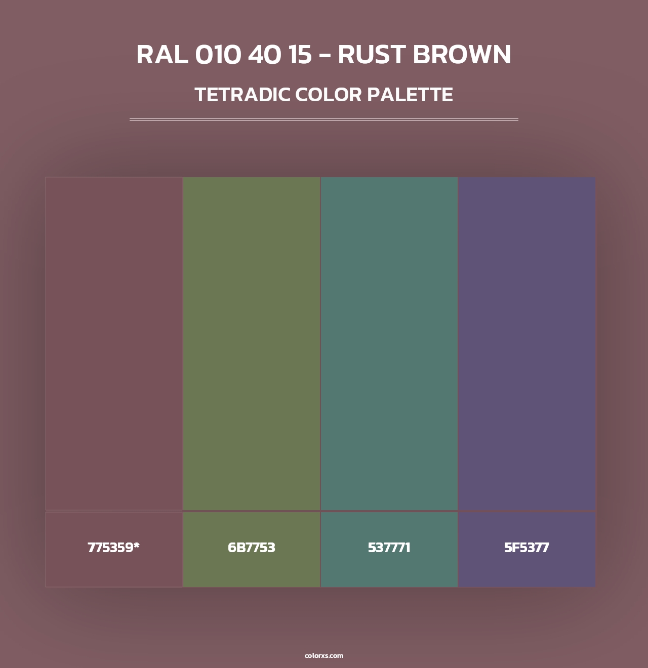 RAL 010 40 15 - Rust Brown - Tetradic Color Palette