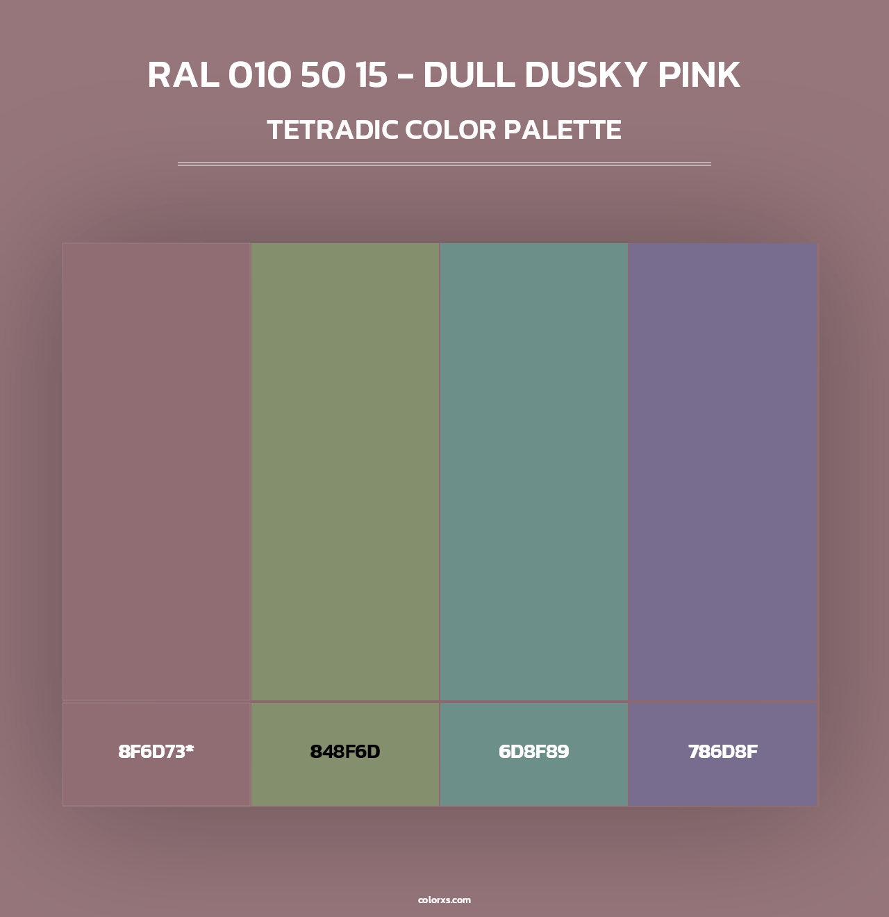 RAL 010 50 15 - Dull Dusky Pink - Tetradic Color Palette