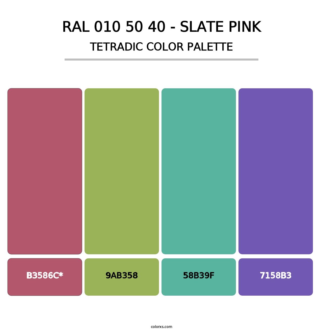 RAL 010 50 40 - Slate Pink - Tetradic Color Palette
