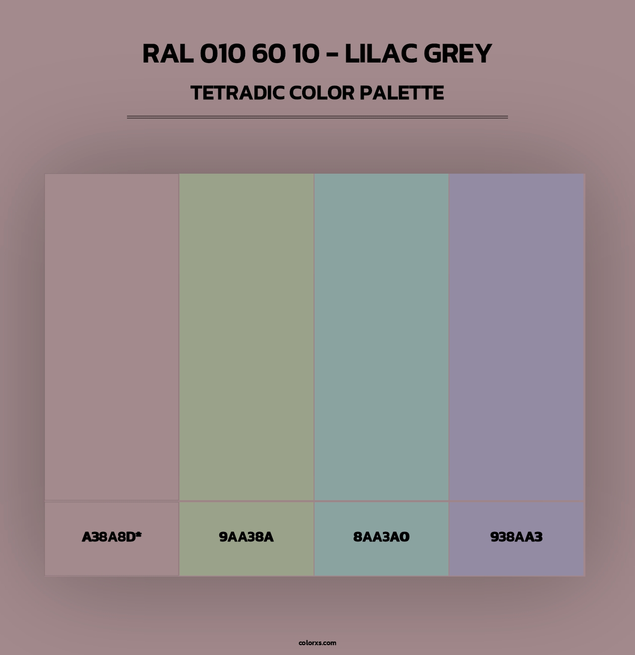 RAL 010 60 10 - Lilac Grey - Tetradic Color Palette