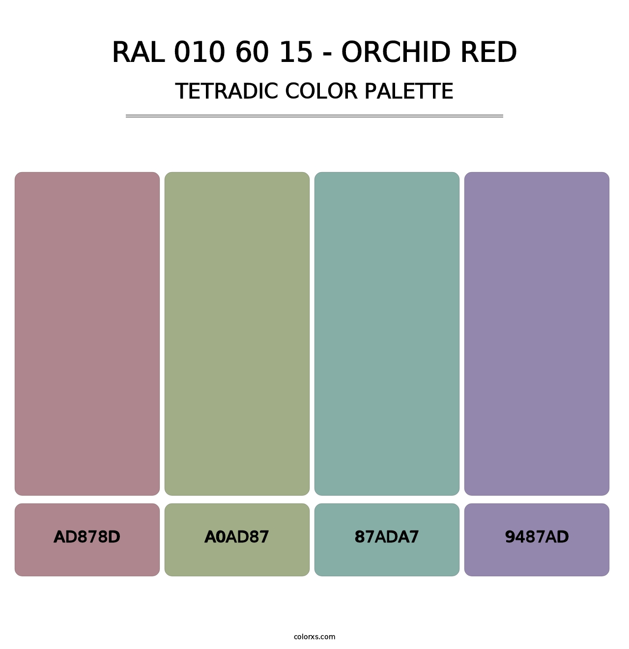 RAL 010 60 15 - Orchid Red - Tetradic Color Palette