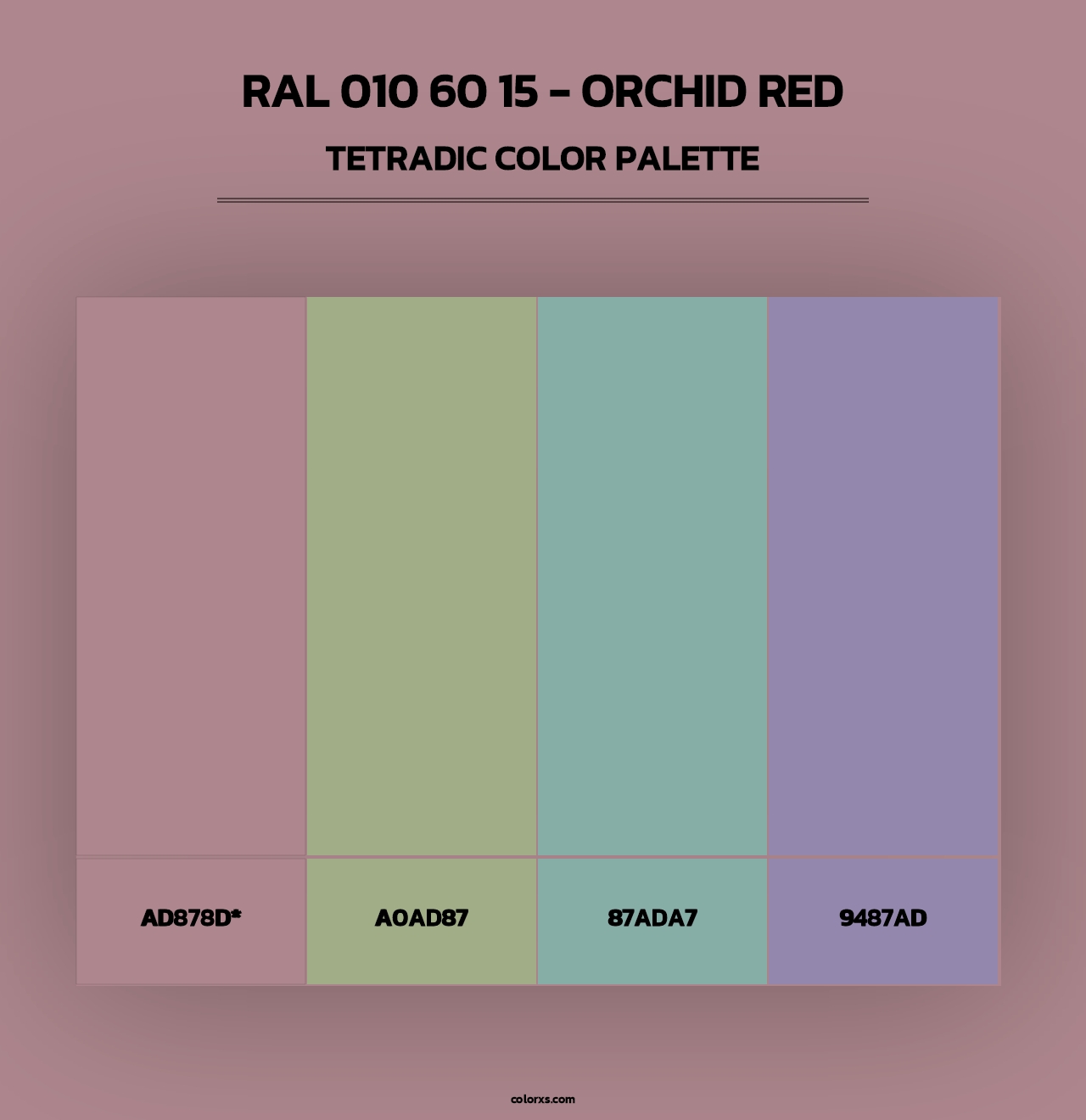 RAL 010 60 15 - Orchid Red - Tetradic Color Palette