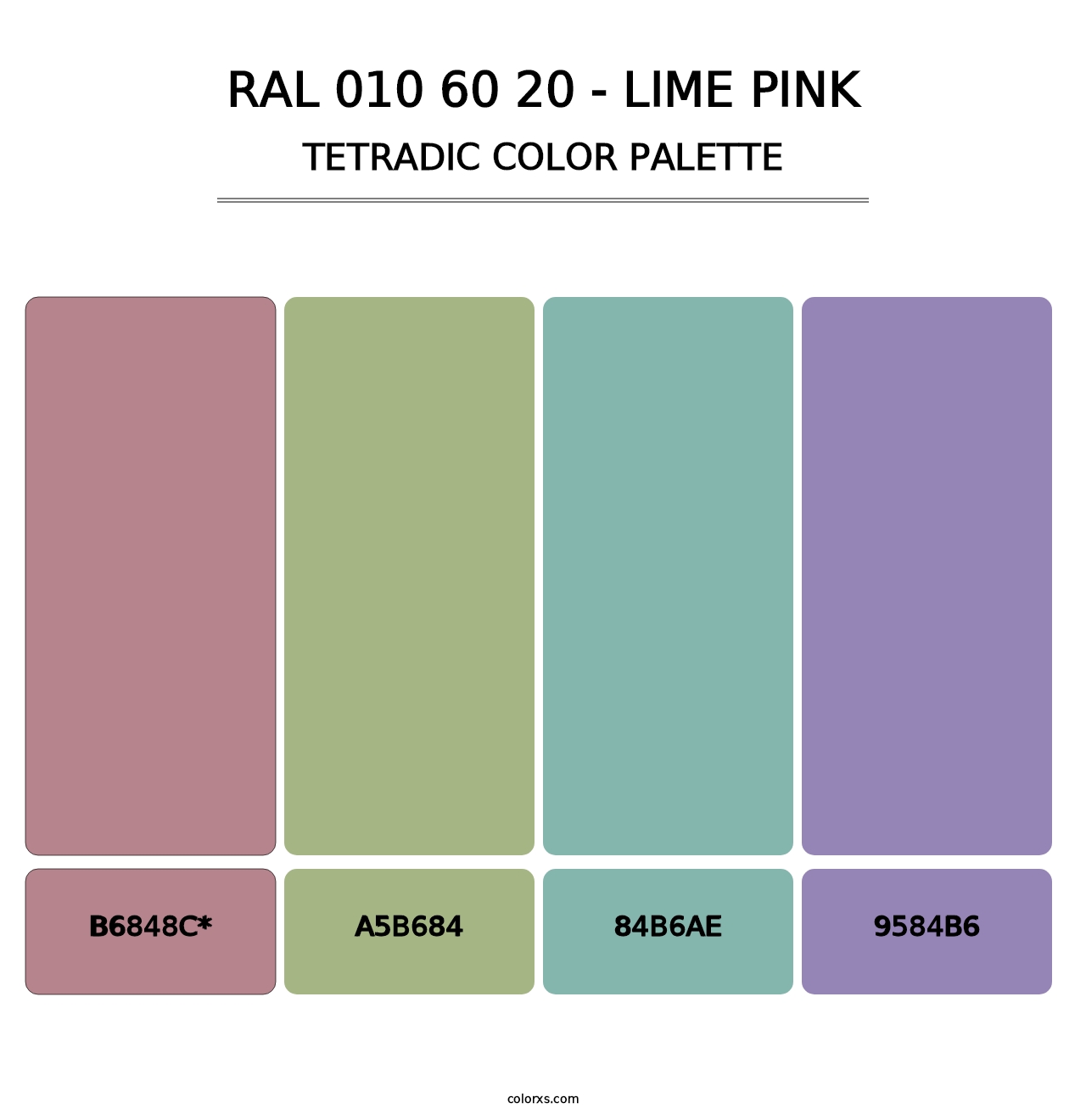 RAL 010 60 20 - Lime Pink - Tetradic Color Palette