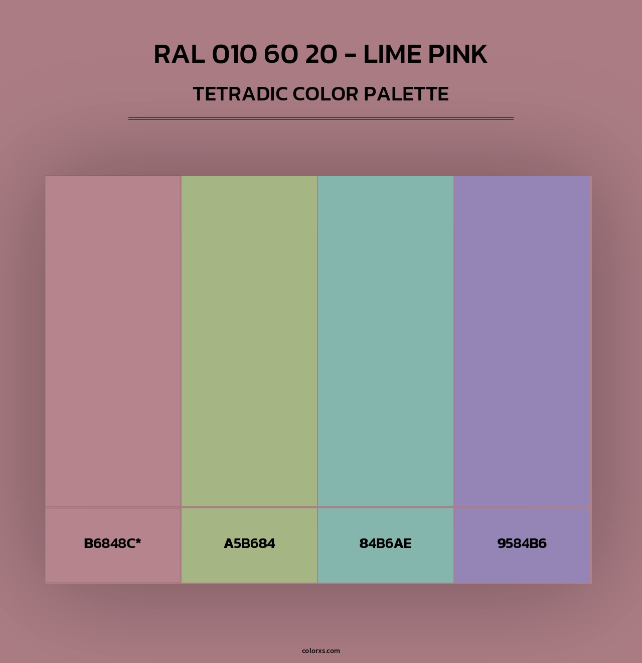 RAL 010 60 20 - Lime Pink - Tetradic Color Palette