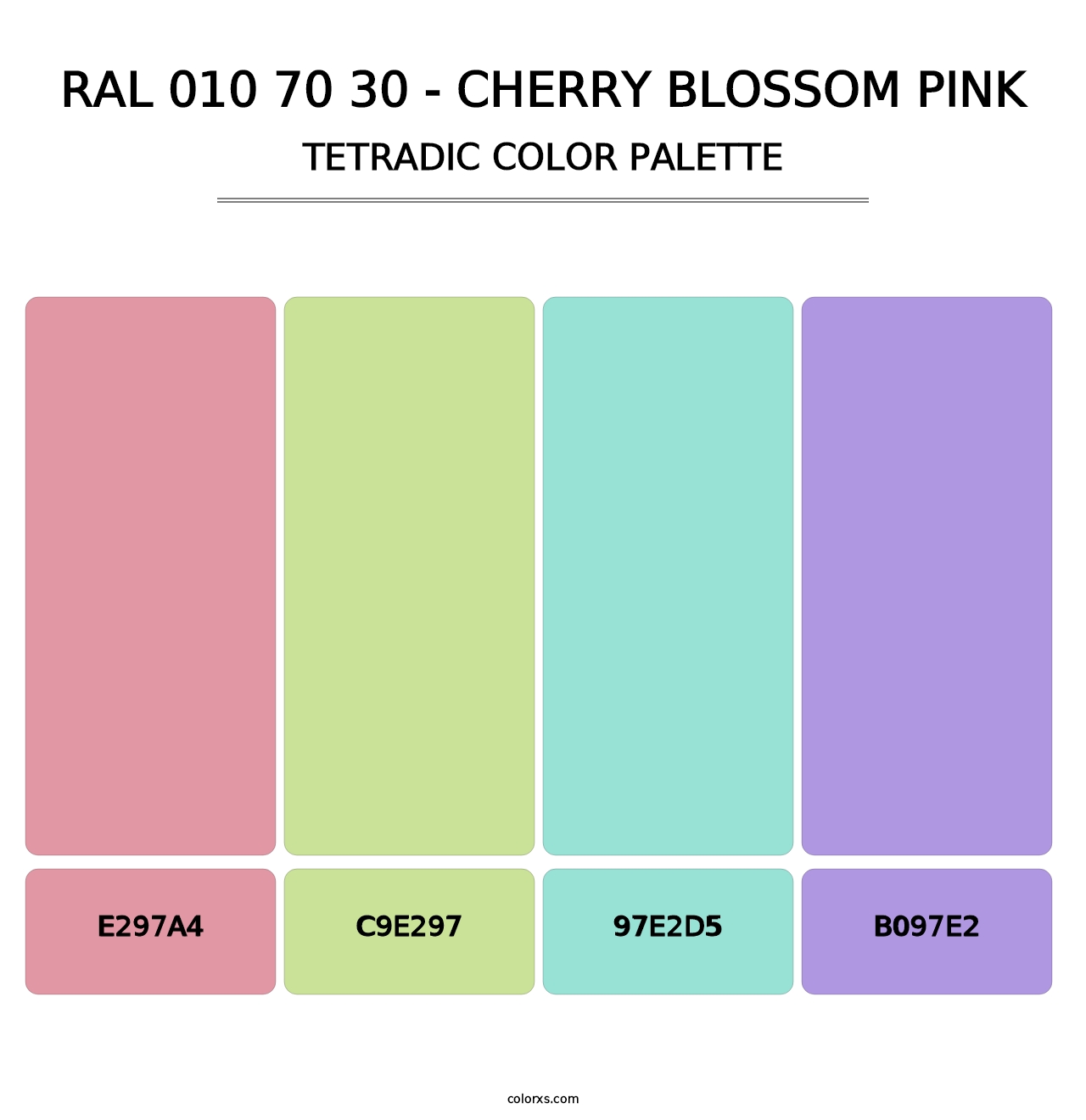 RAL 010 70 30 - Cherry Blossom Pink - Tetradic Color Palette