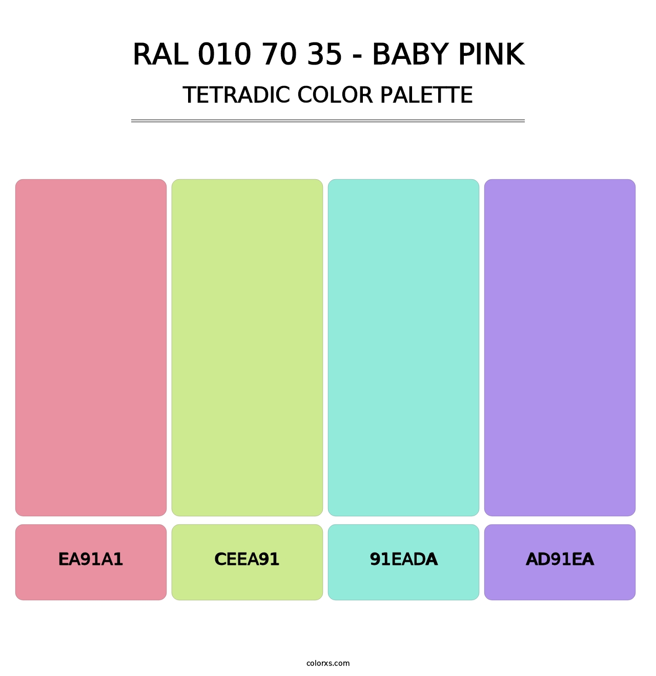 RAL 010 70 35 - Baby Pink - Tetradic Color Palette