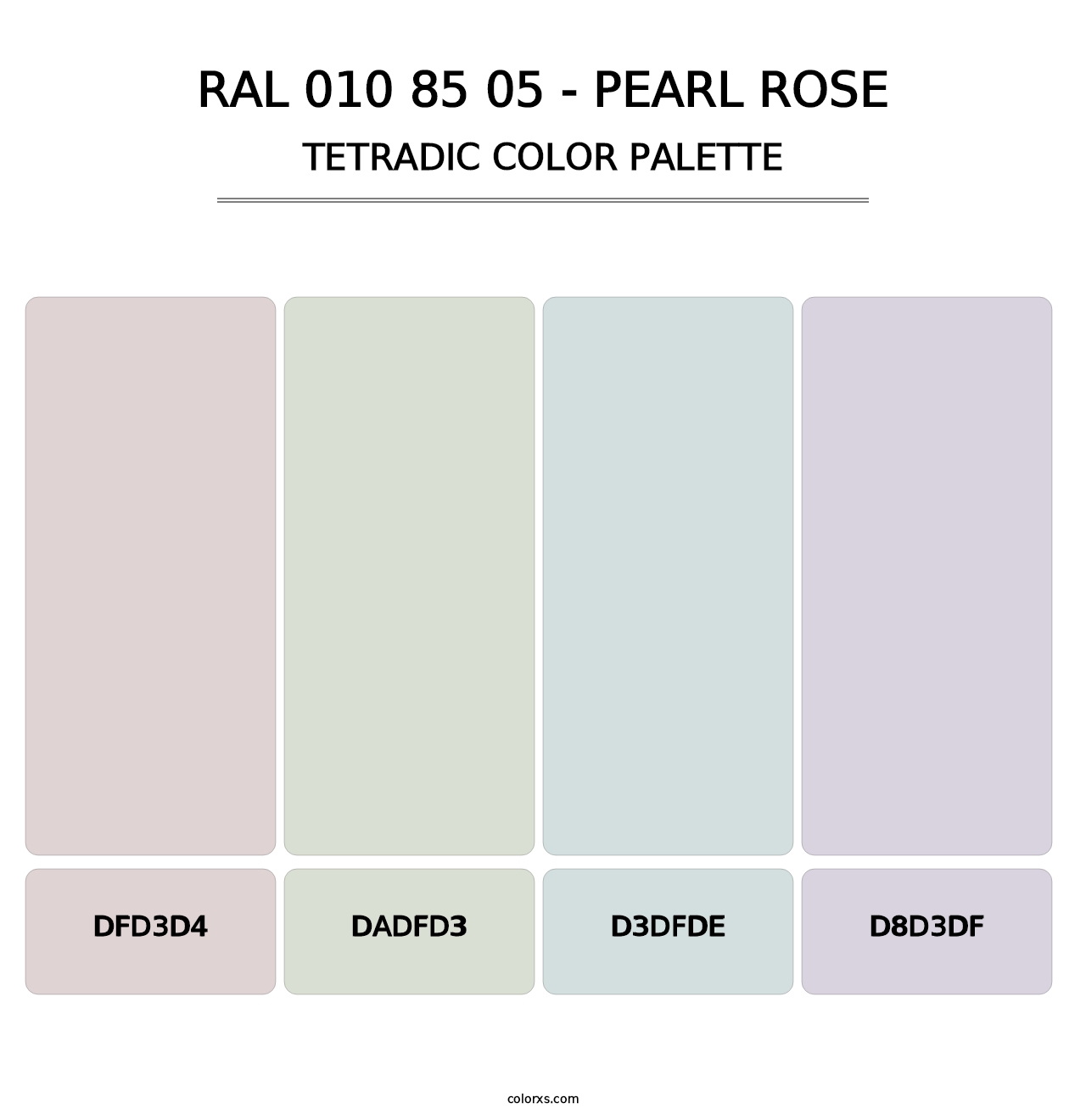RAL 010 85 05 - Pearl Rose - Tetradic Color Palette