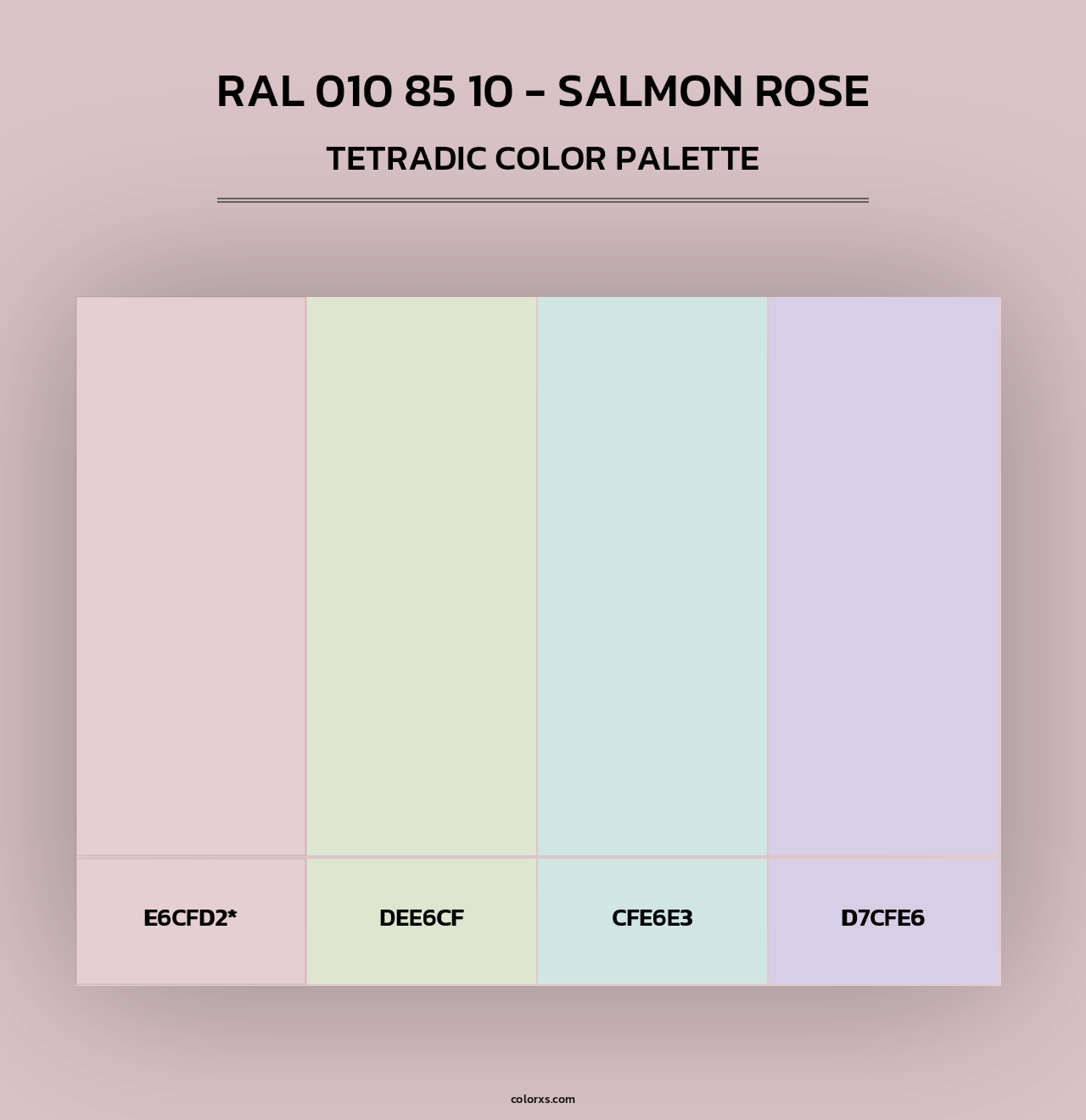 RAL 010 85 10 - Salmon Rose - Tetradic Color Palette