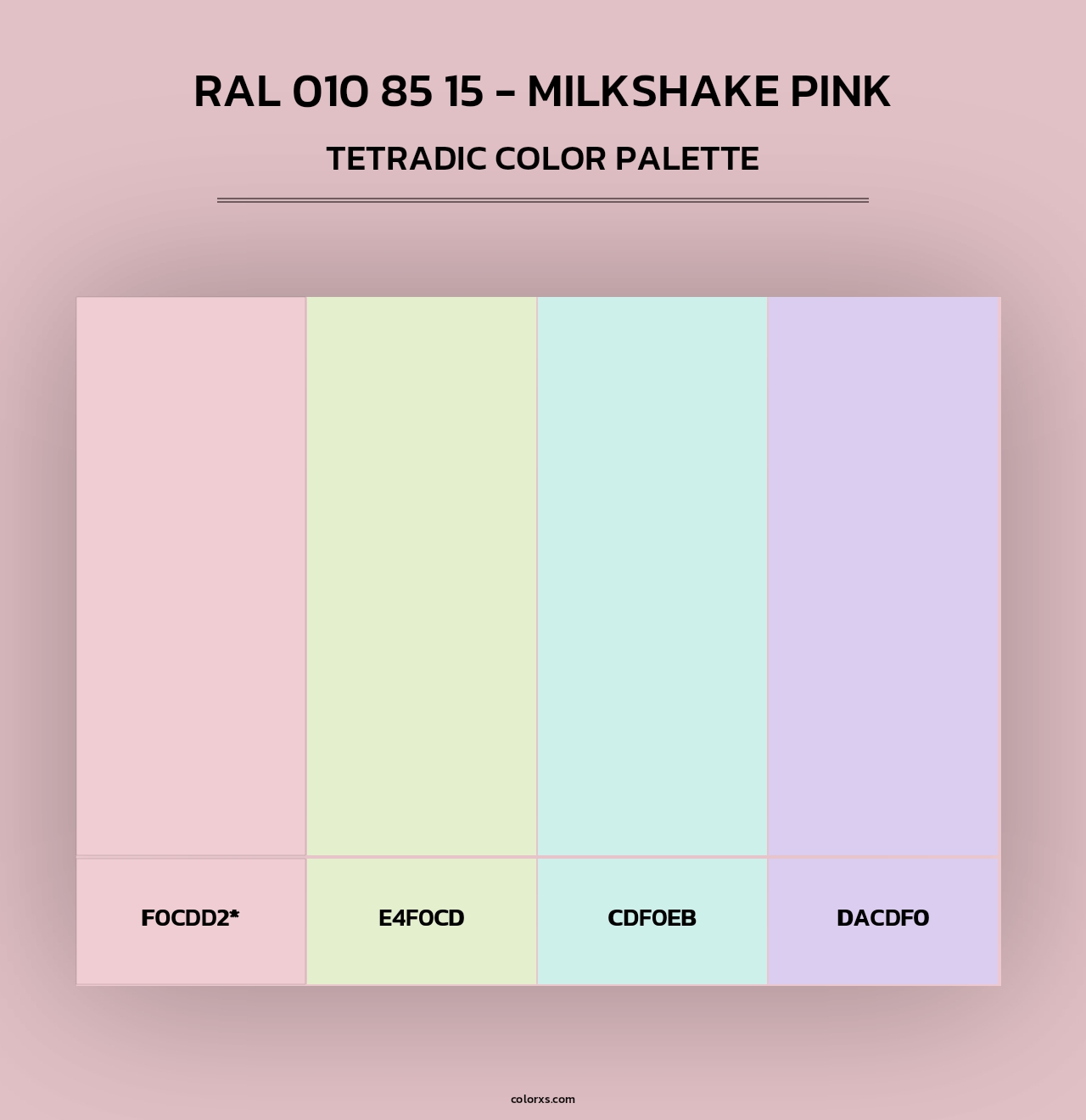 RAL 010 85 15 - Milkshake Pink - Tetradic Color Palette