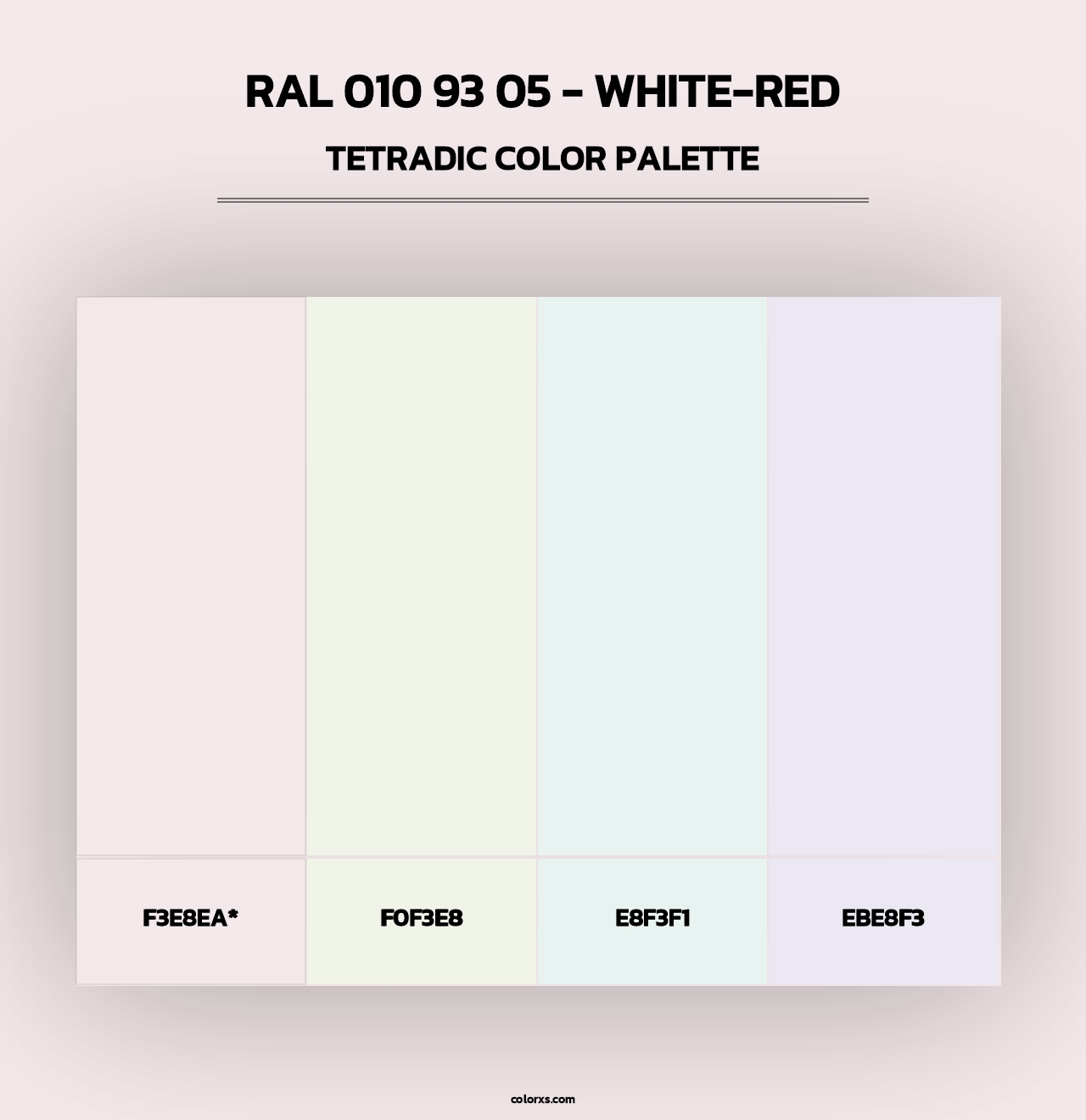 RAL 010 93 05 - White-Red - Tetradic Color Palette