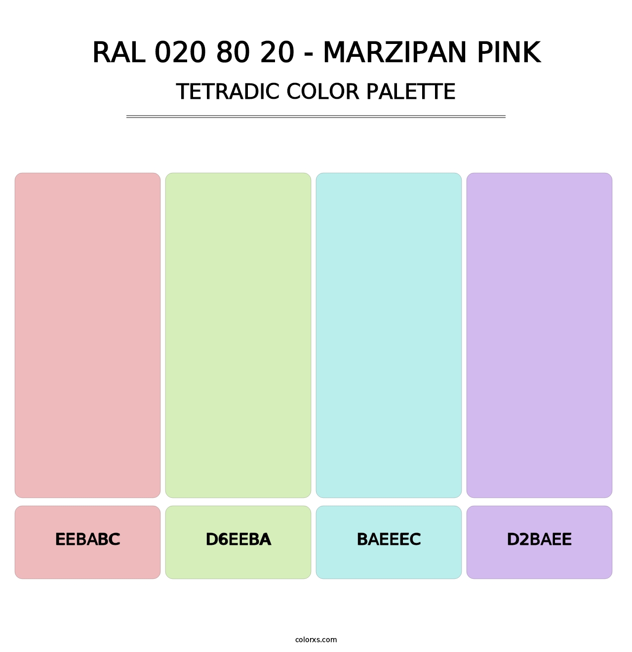 RAL 020 80 20 - Marzipan Pink - Tetradic Color Palette