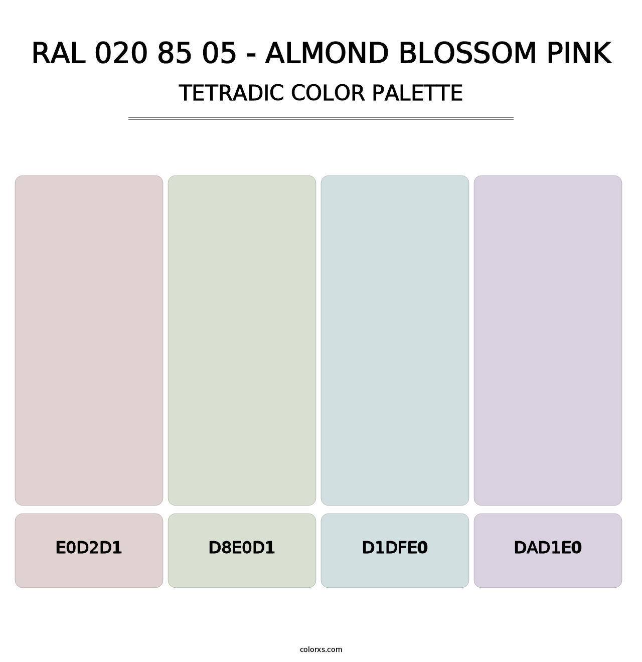 RAL 020 85 05 - Almond Blossom Pink - Tetradic Color Palette