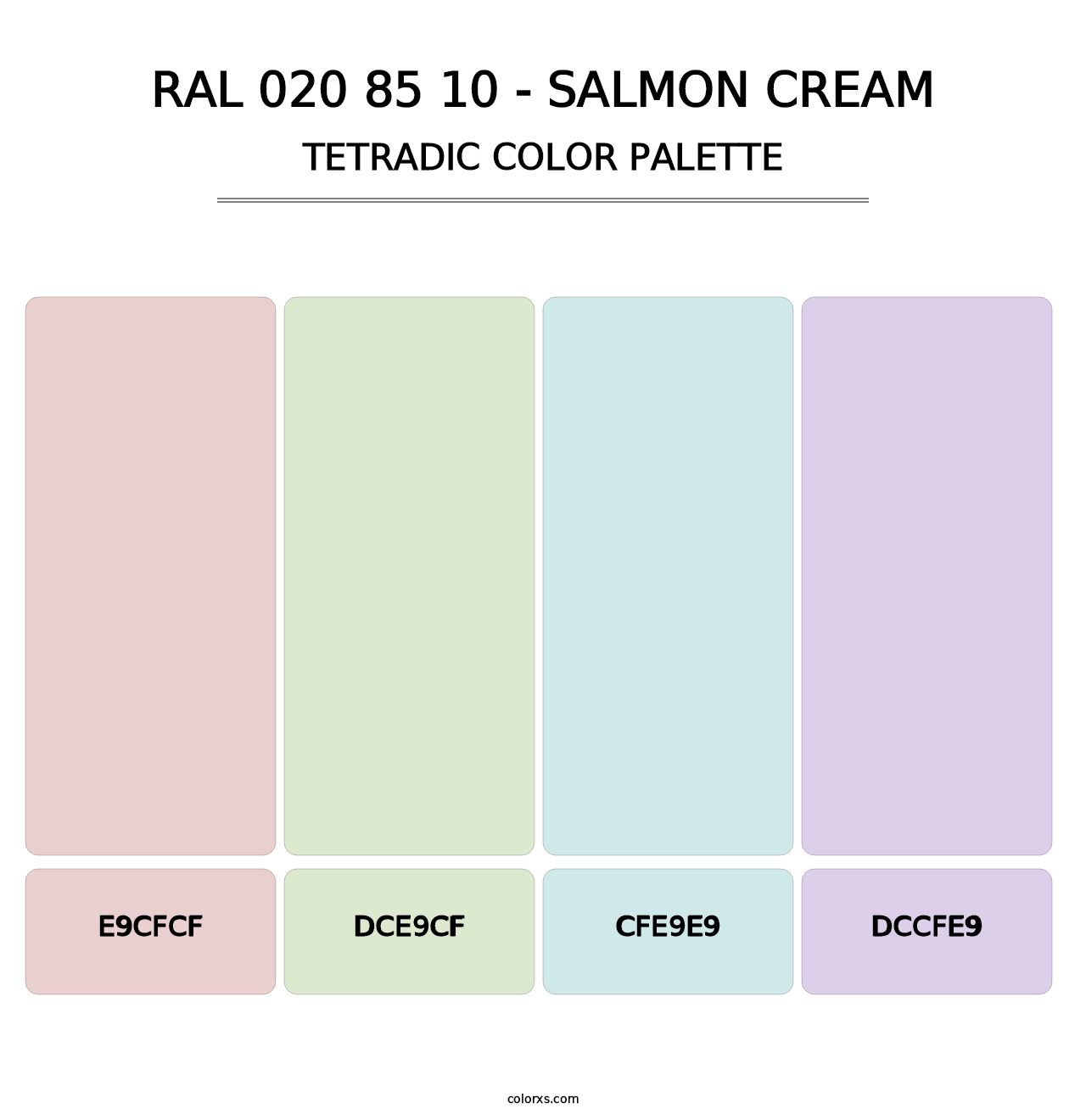 RAL 020 85 10 - Salmon Cream - Tetradic Color Palette