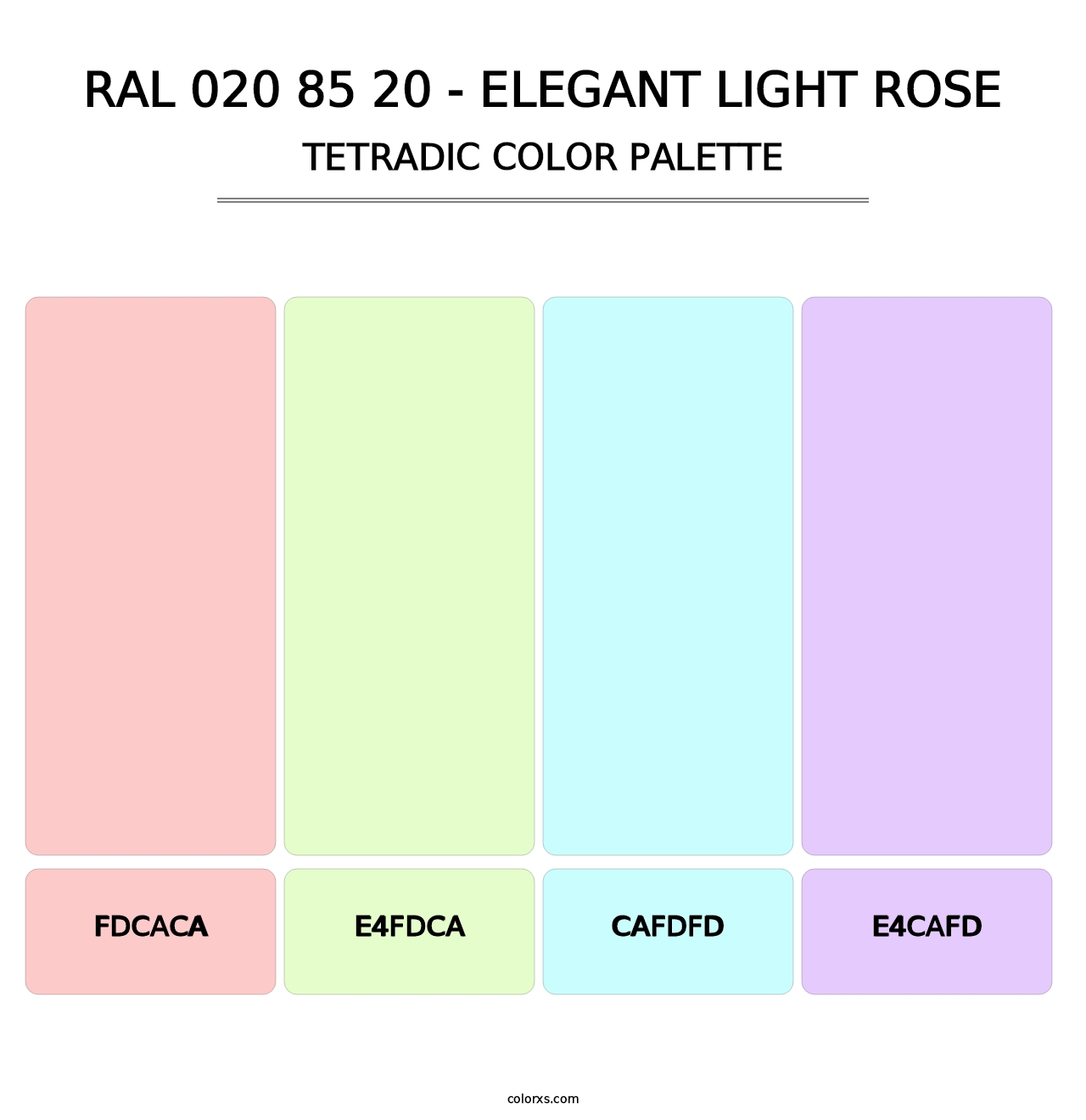 RAL 020 85 20 - Elegant Light Rose - Tetradic Color Palette