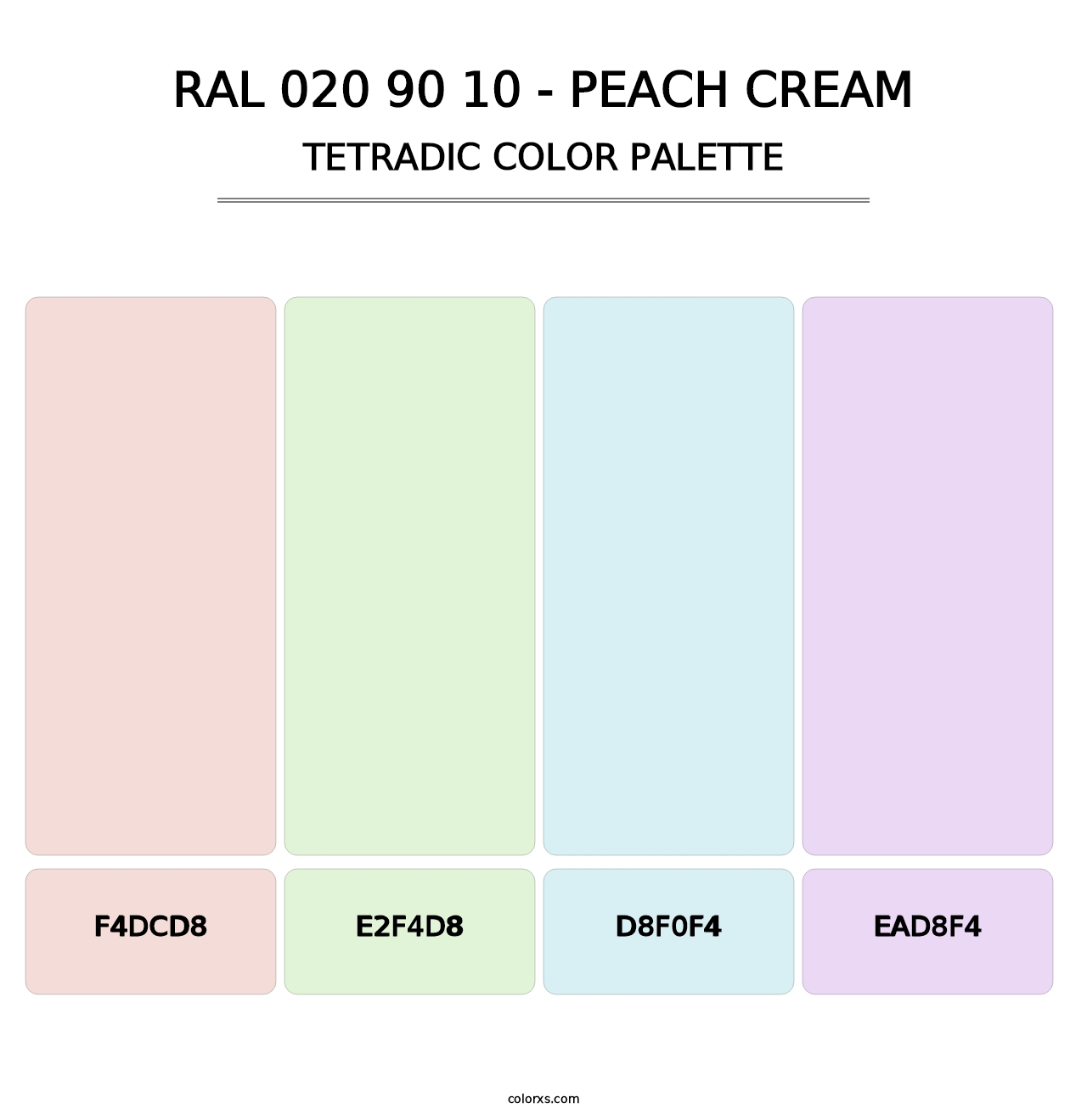 RAL 020 90 10 - Peach Cream - Tetradic Color Palette