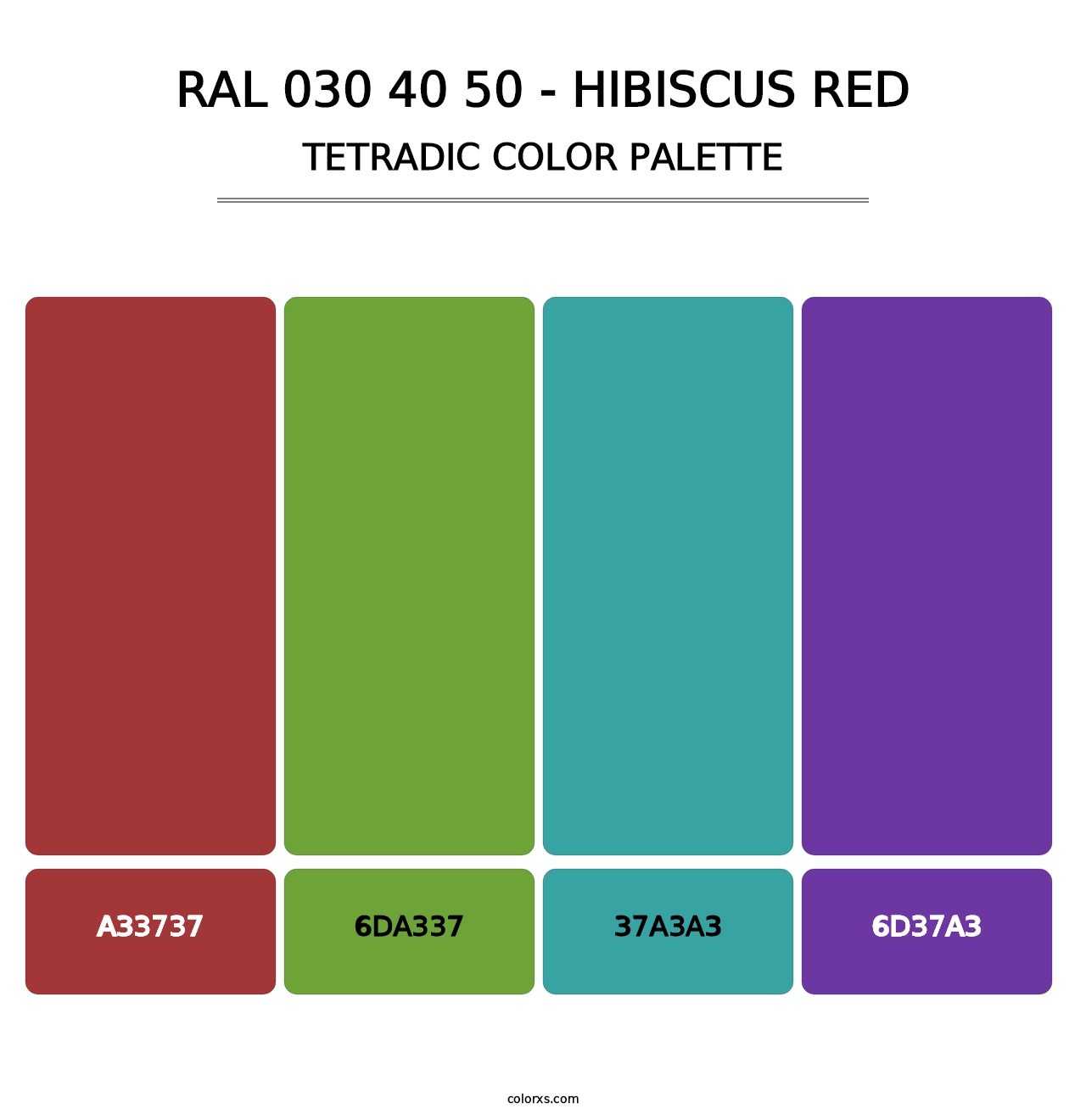 RAL 030 40 50 - Hibiscus Red - Tetradic Color Palette