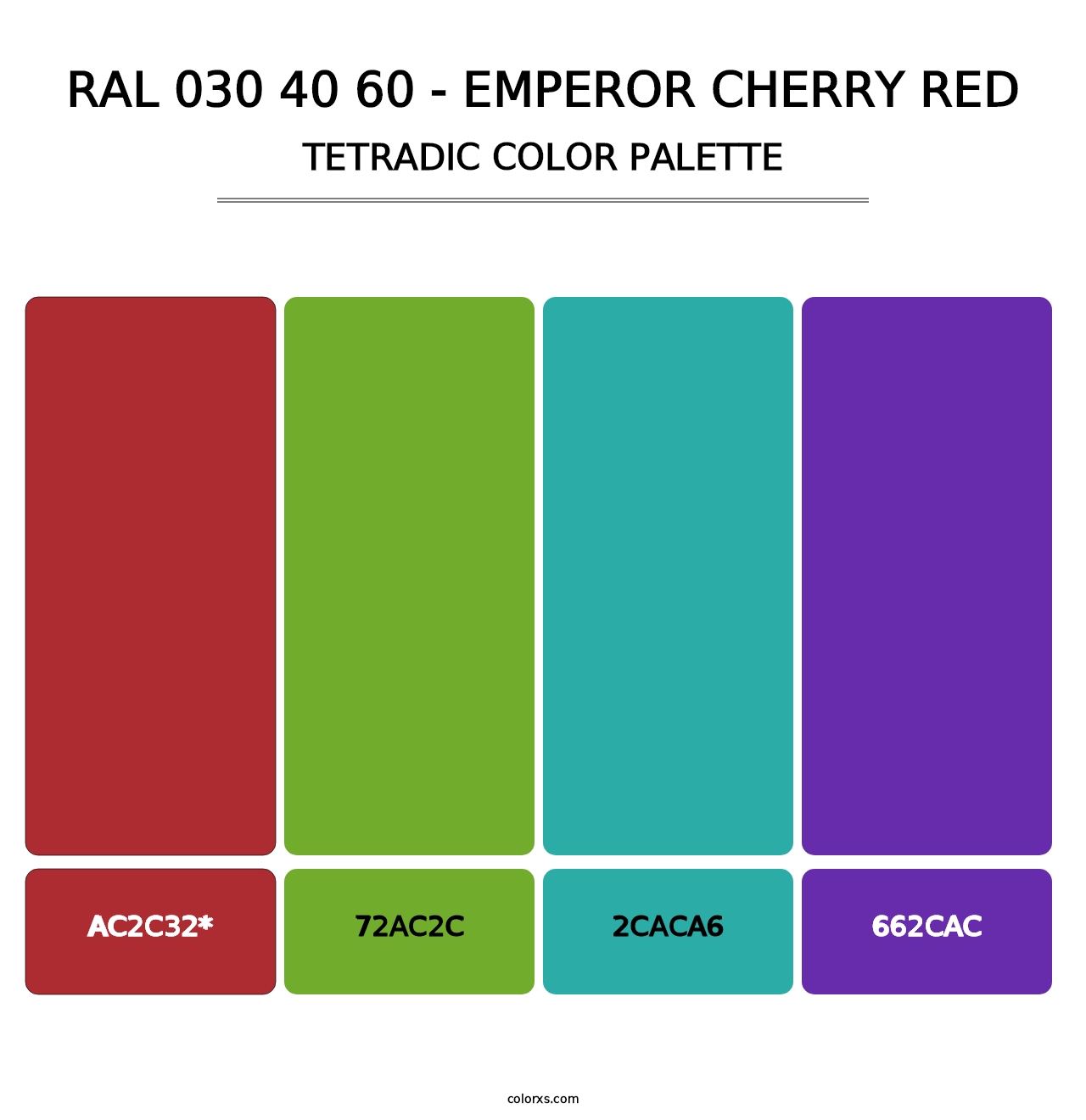 RAL 030 40 60 - Emperor Cherry Red - Tetradic Color Palette