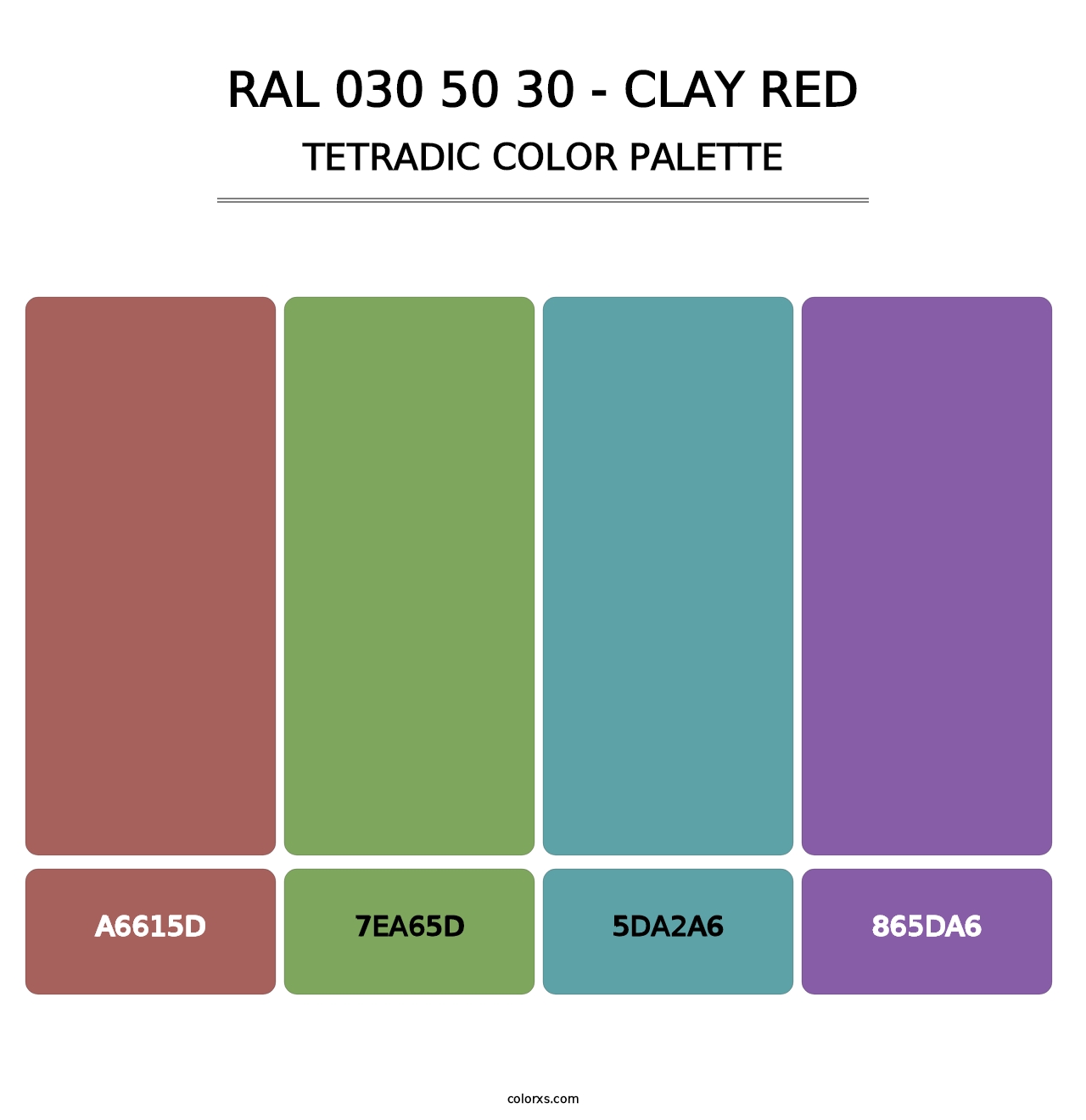 RAL 030 50 30 - Clay Red - Tetradic Color Palette
