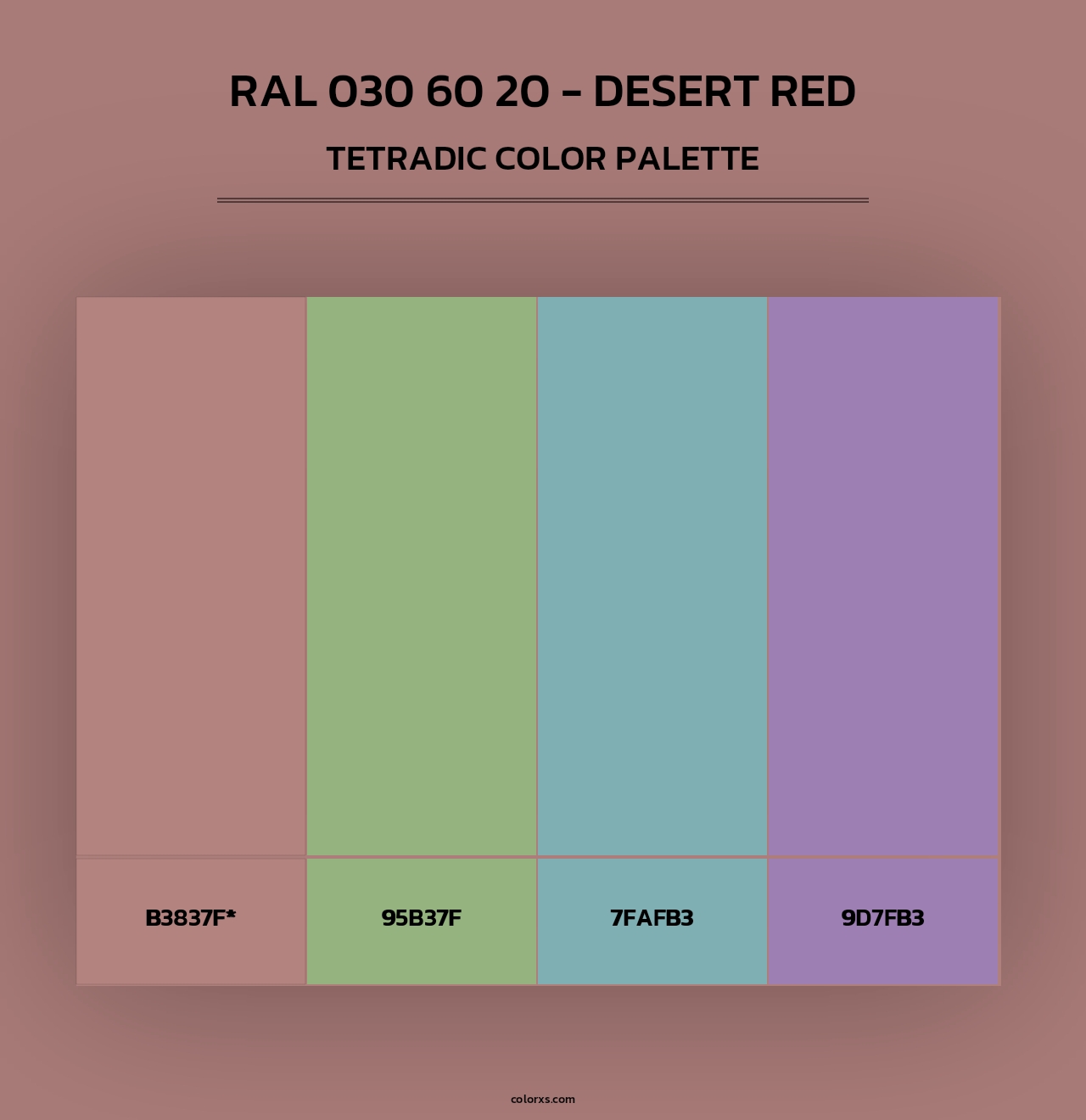 RAL 030 60 20 - Desert Red - Tetradic Color Palette