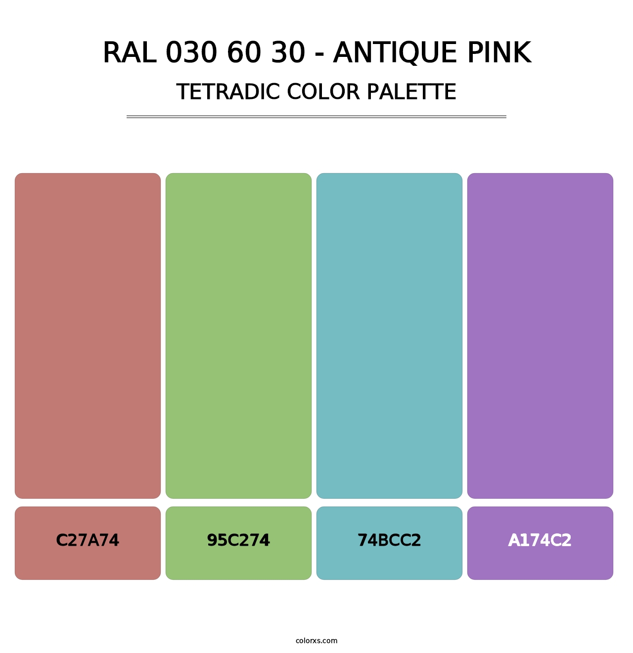 RAL 030 60 30 - Antique Pink - Tetradic Color Palette