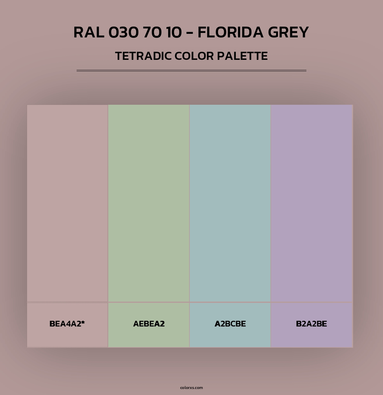 RAL 030 70 10 - Florida Grey - Tetradic Color Palette