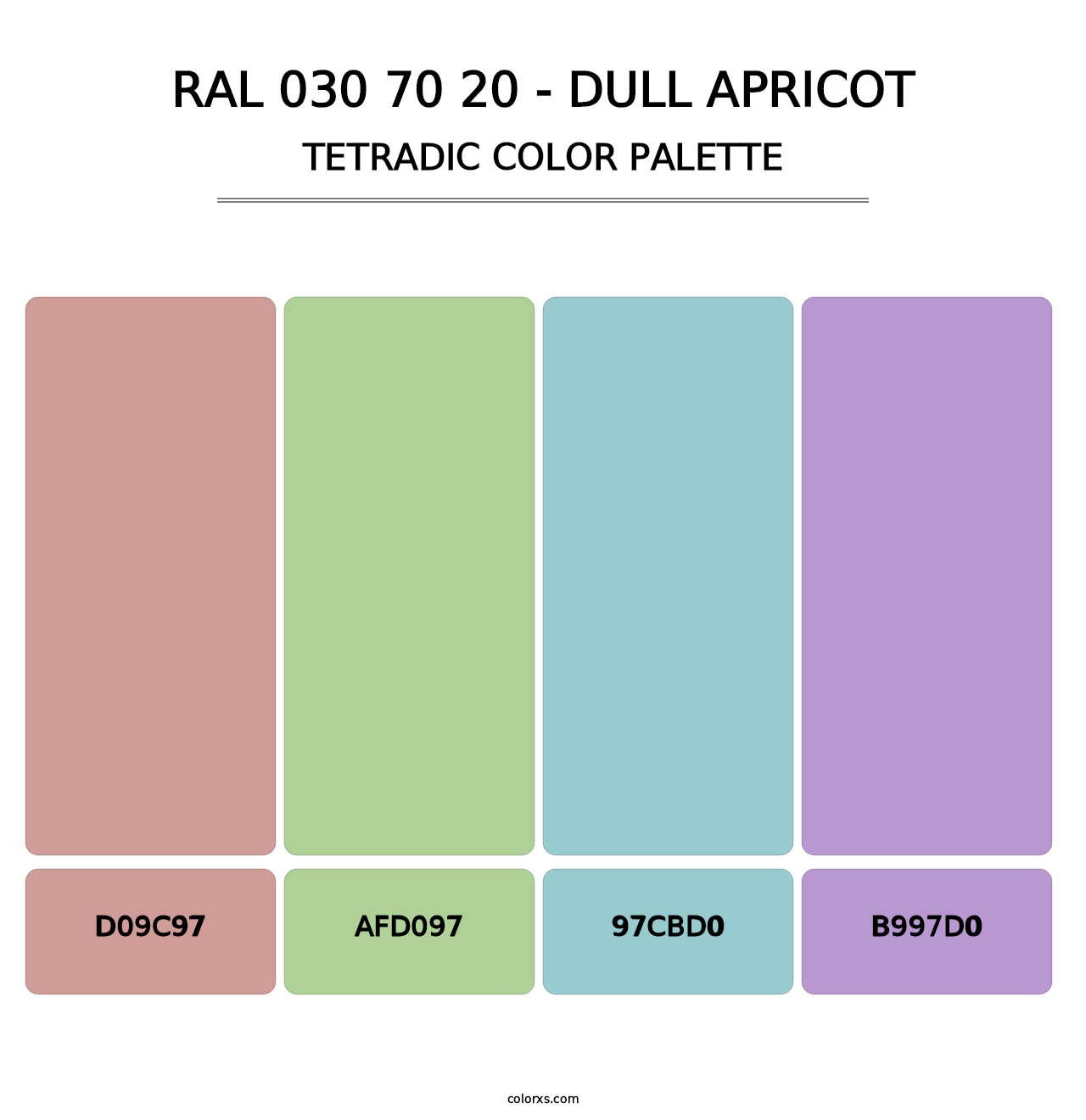 RAL 030 70 20 - Dull Apricot - Tetradic Color Palette