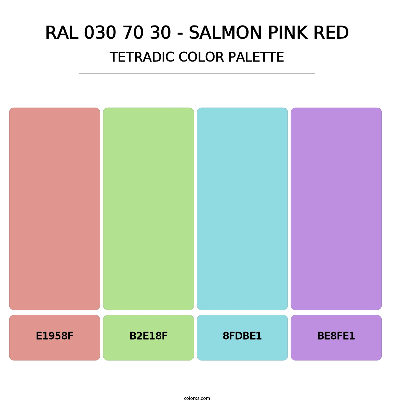 RAL 030 70 30 - Salmon Pink Red - Tetradic Color Palette